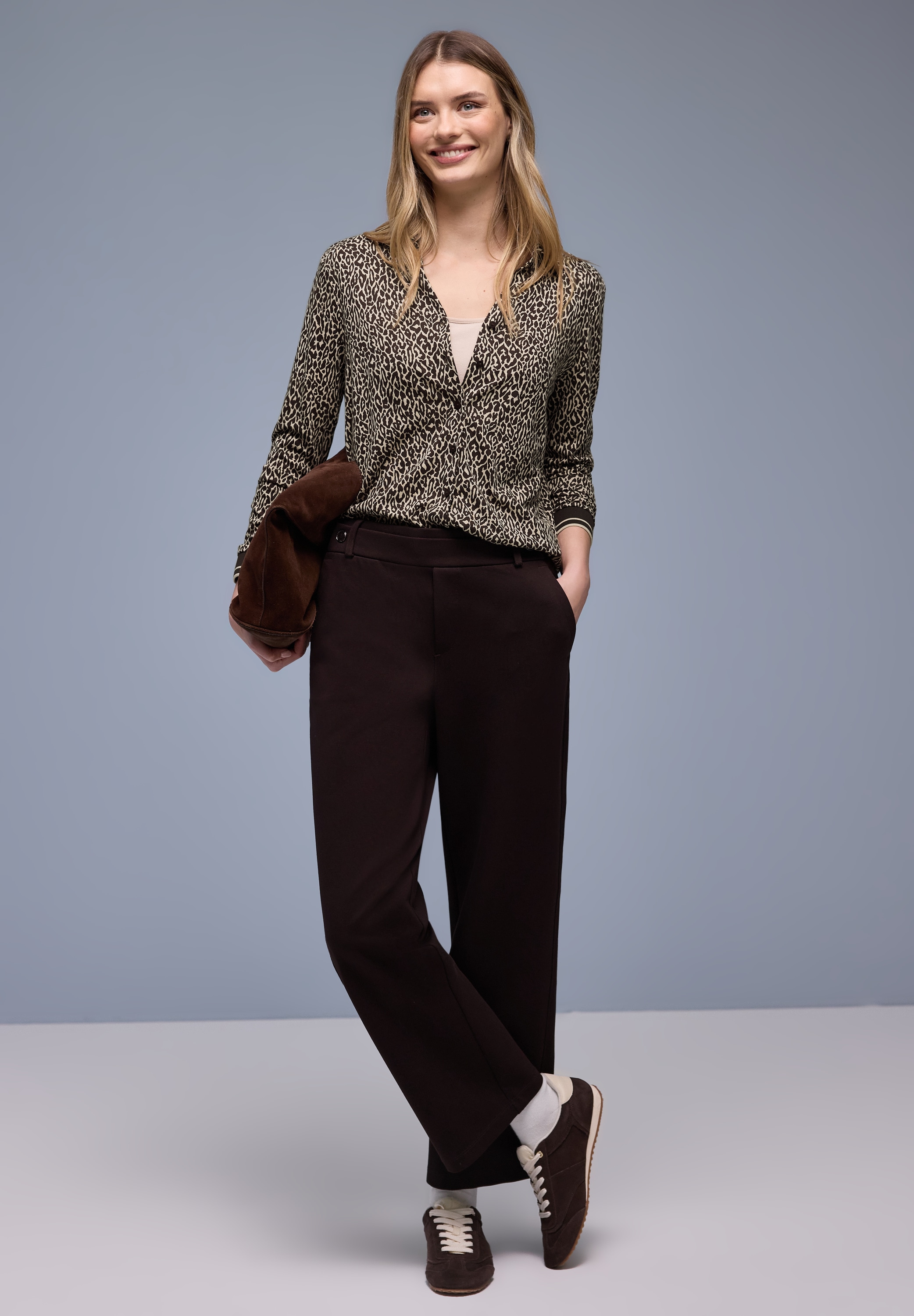 STREET ONE T-shirt à manches longues mit Leo-Print