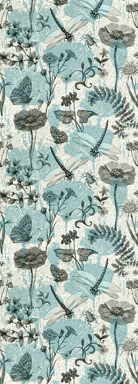 Image of queence Vinyltapete "Pim" Motiv bedruckt botanisch floral gemustert natürlich glatt 90x250cm, selbstklebend, kinderleichte Anbringung, Sticker