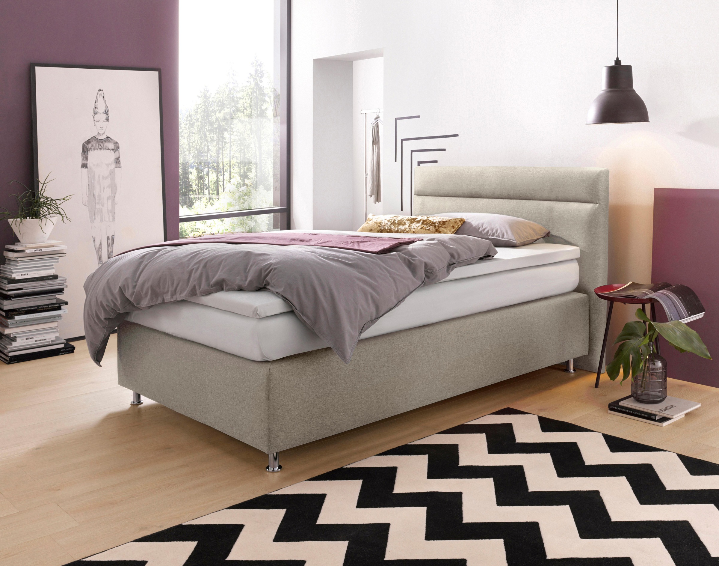 Westfalia Schlafkomfort Boxspringbett, wahlweise mit LED-Beleuchtung