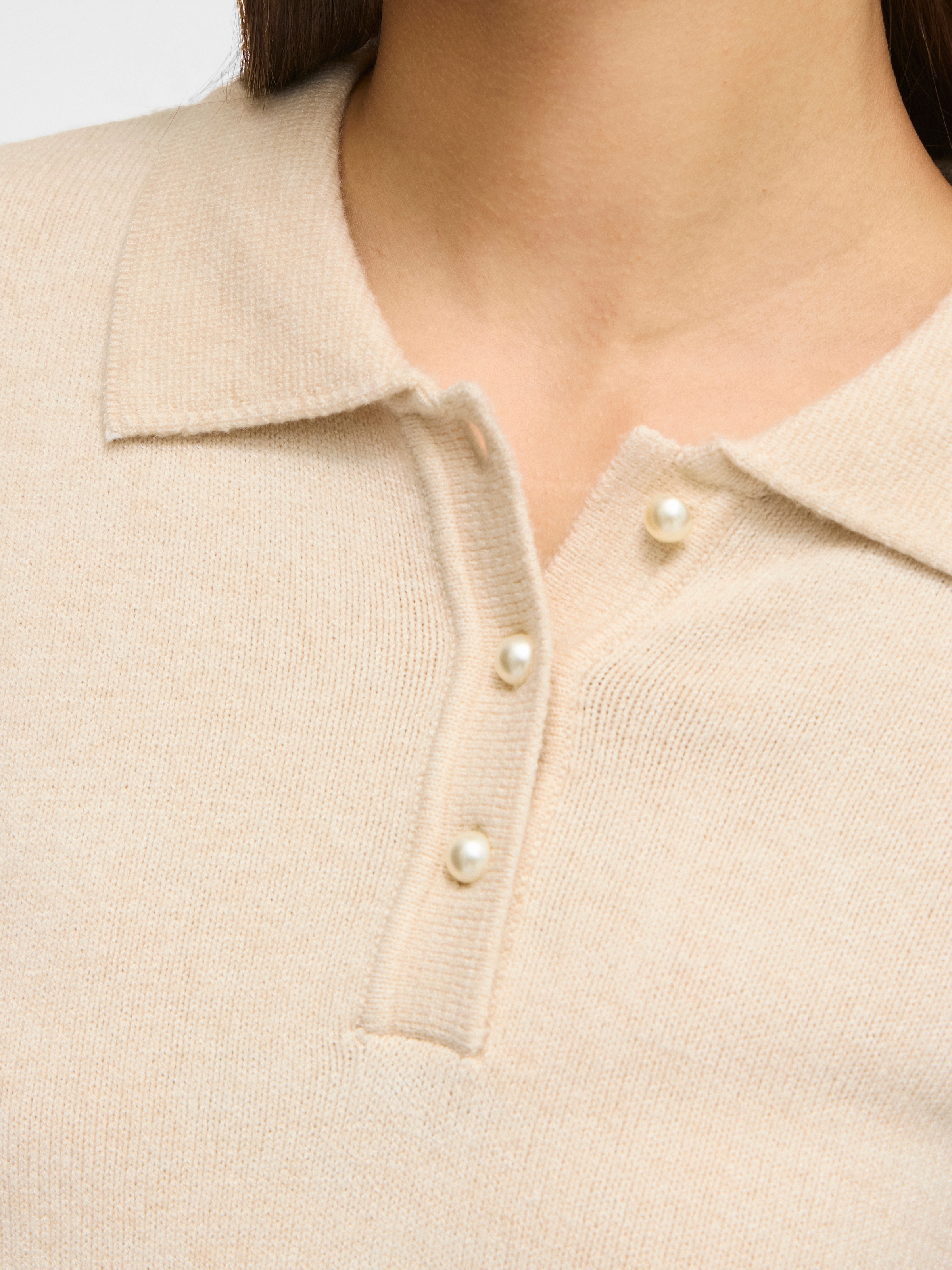 Vila Pull à col polo »VIRIL L/S POLO PULLOVER KNIT - NOOS« Materialmix, regular fit