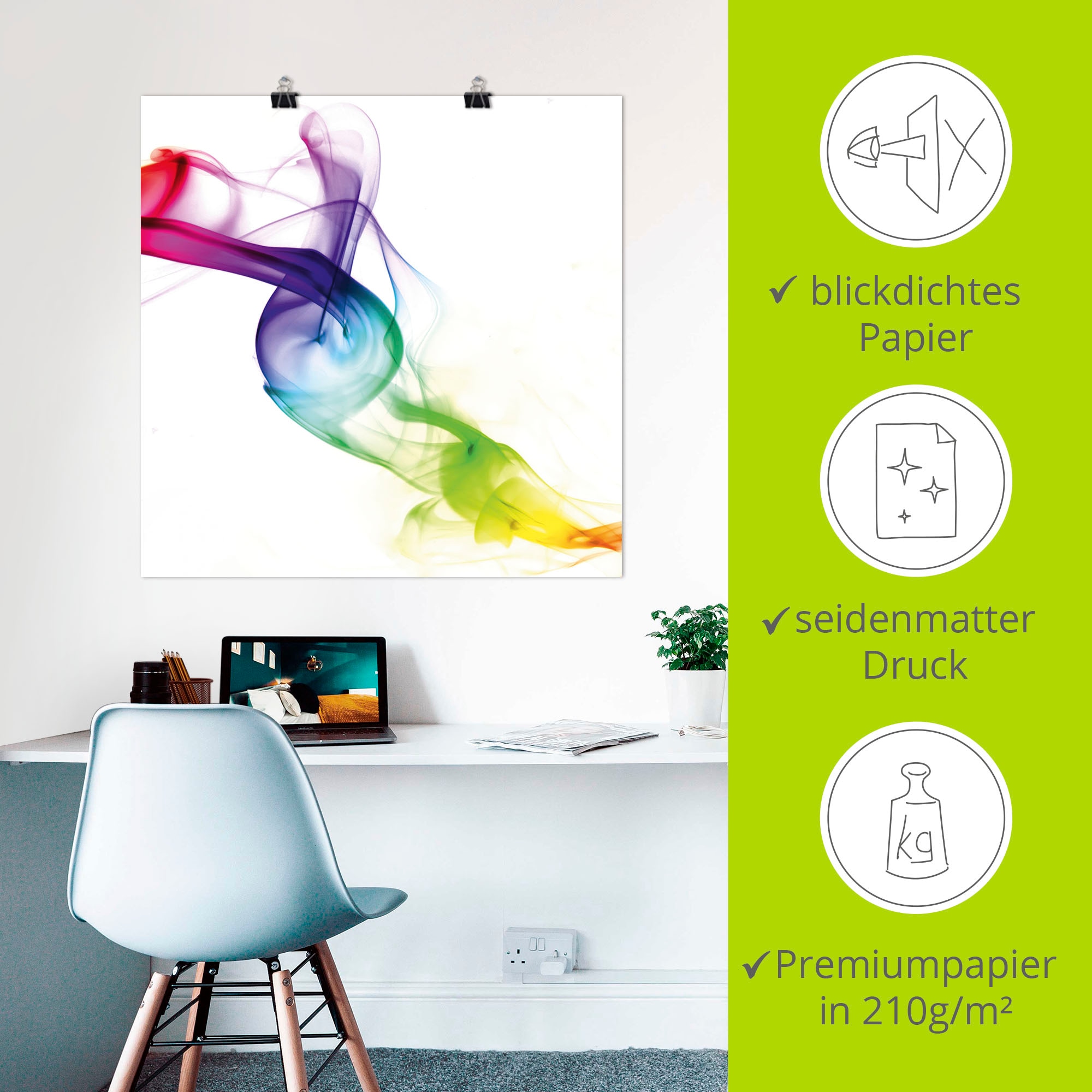 Artland Fresque murale »Rauch - Abstrakt« 1 cuis tlg. als Leinwandbild, Poster in verschied. Grössen