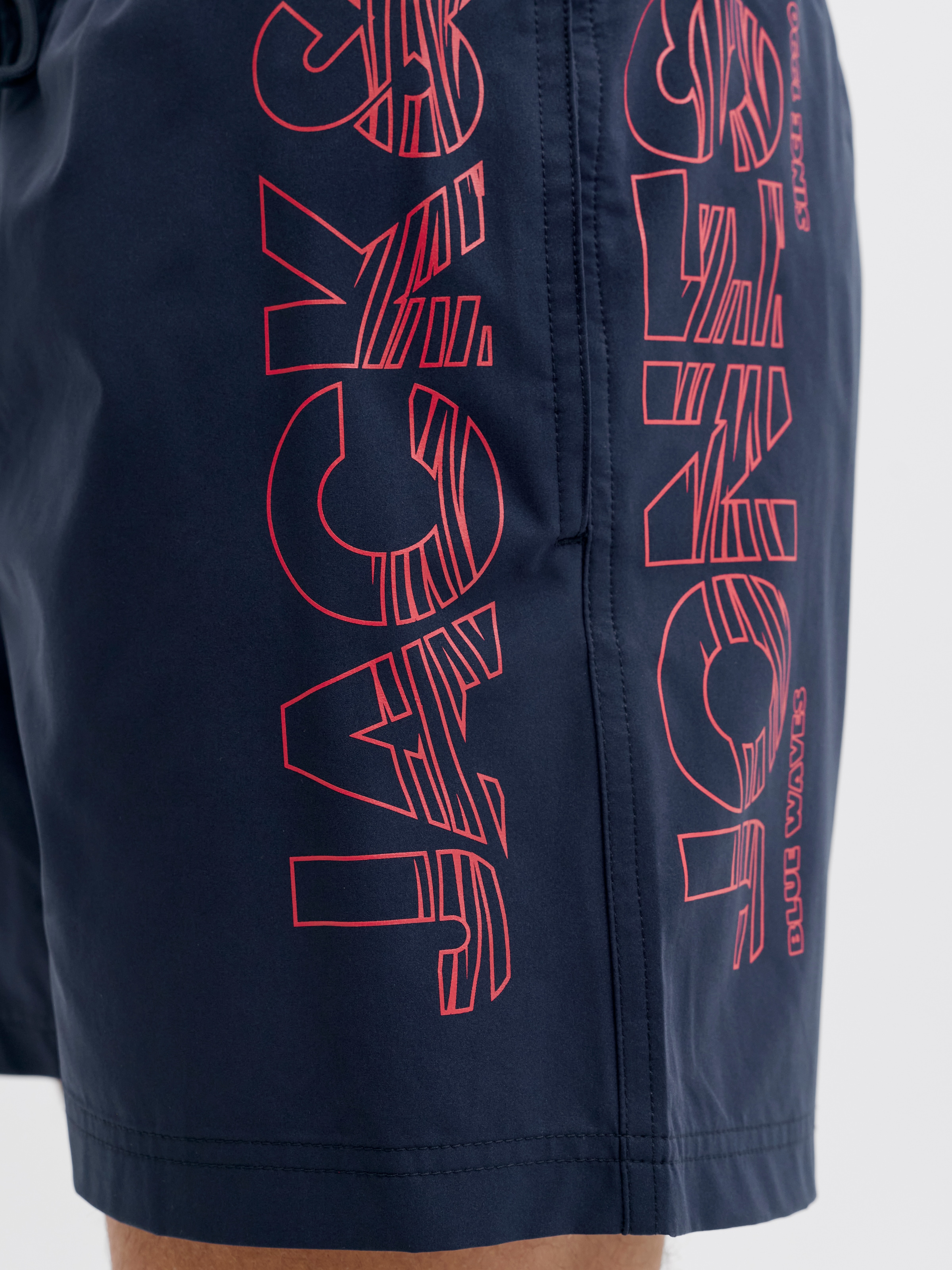 Jack & Jones PlusSize Badeshorts »JPSTMAUI WAVE LOGO SWIM SHORTS SN PLS« Kunstfaser, mit elastischem Bund, normal geschnitten