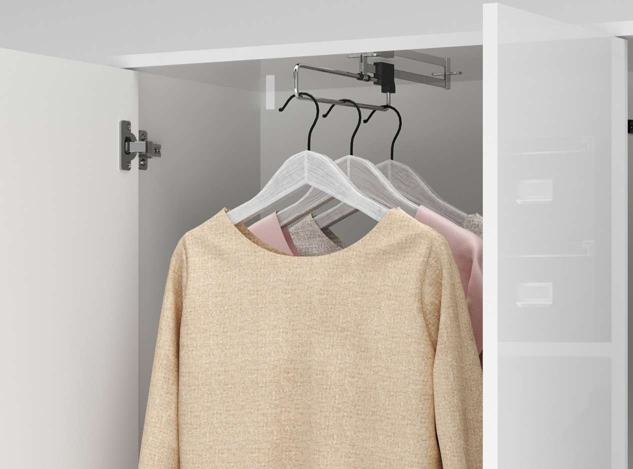 Home affaire Mehrzweckschrank »Stauraumschrank , Breite 72,5 cm , Höhe 178 cm« 1 Stk. tlg. 2 Türen, 4 Einlegeböden,1 Auszugsstange - Schrank hochglanz lackiert