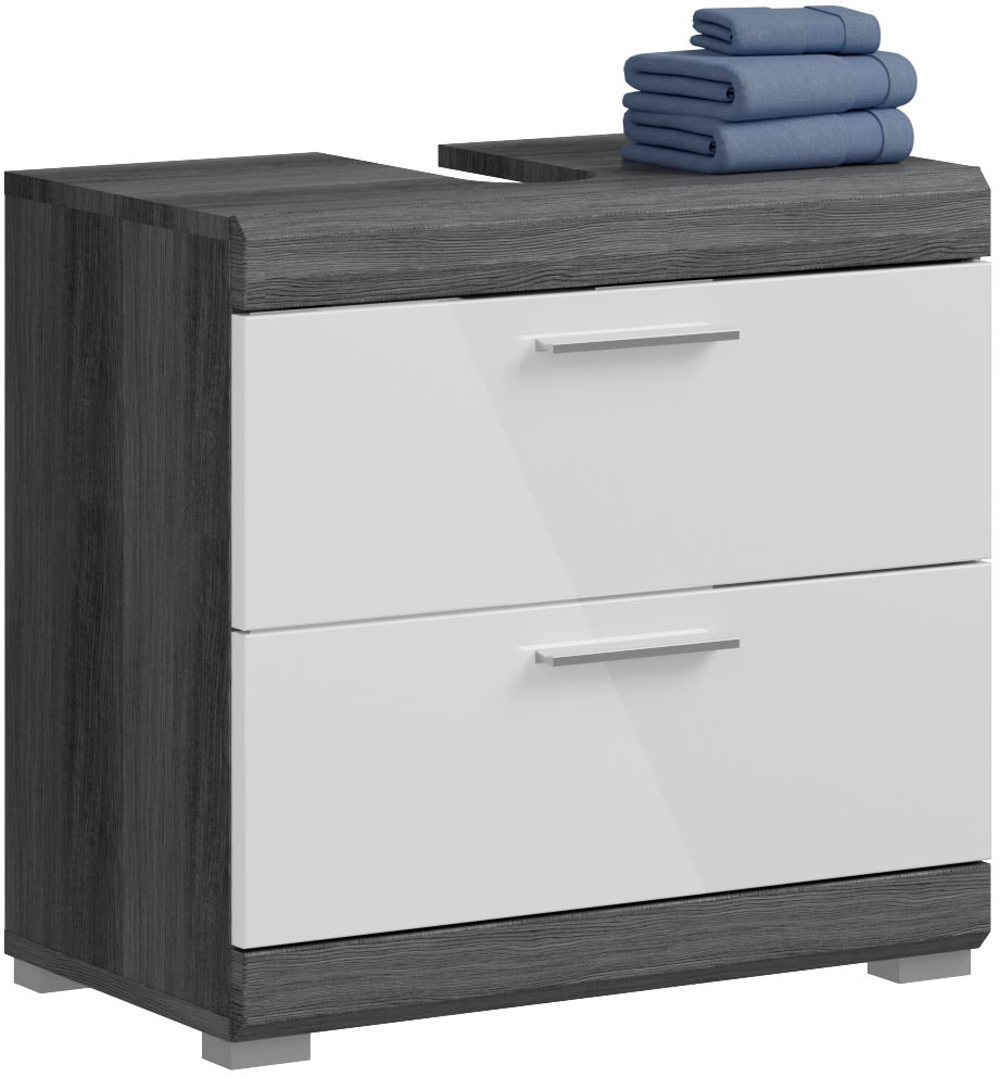 Image of welltime Waschbeckenunterschrank "SIENA, Breite 60cm, mit 2 Türen oder 2 Schubkästen, MDF-Front" TOPSELLER, mit Siphonausschnitt 10x25 cm, 1 Stk. tlg. in verschiedenen Farben erhältlich, Badmöbel, Badschrank, Kommode, Bad
