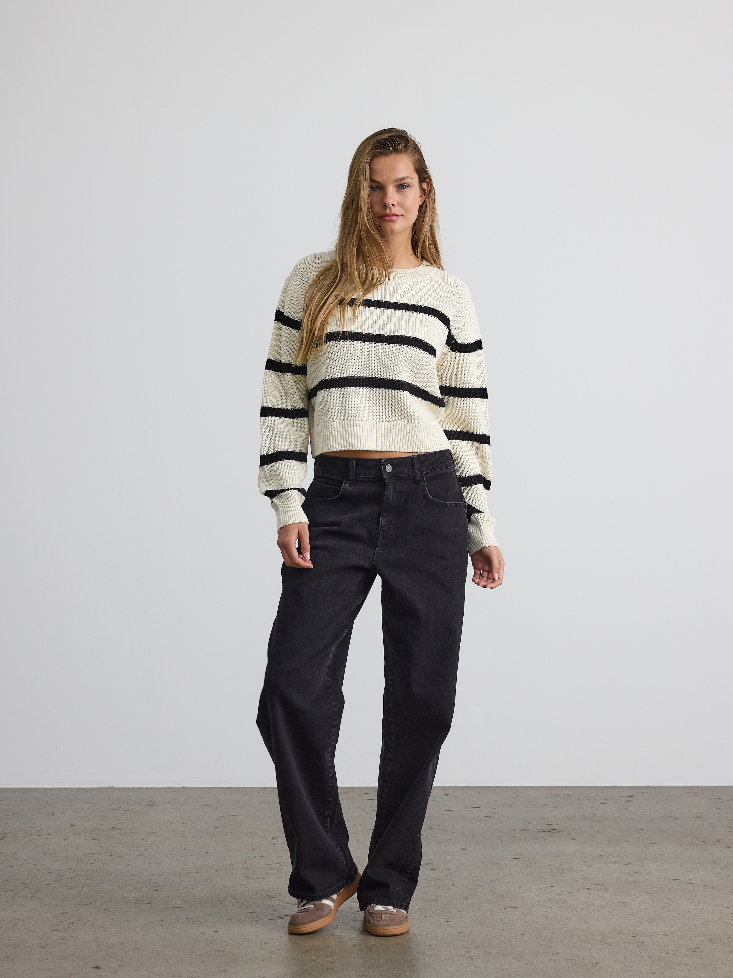 Noisy may Strickpullover »NMMAYSA L/S STRIPE O-NECK KNIT NOOS«