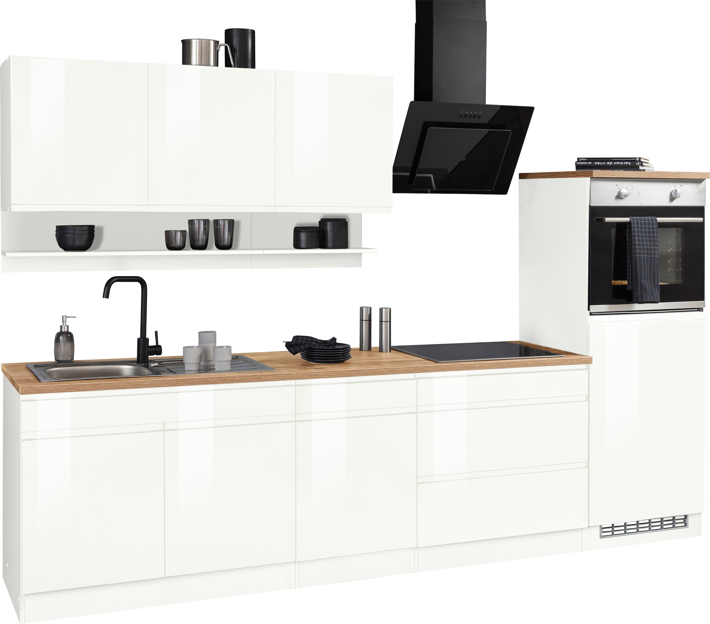 KOCHSTATION Kitchenette »KS-Virginia,neu in verbesserter Ausführung« plan de travail épaisseur 38 mm, rangement, fermeture douce,  Largeur 290, fonction Soft-Close, sans appareils électriques