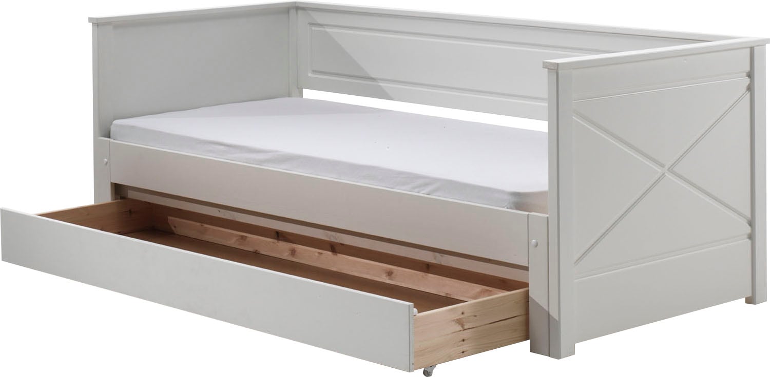 Image of Vipack Bett "Vipack Pino" Made in Europe, Kojenbett LF 90x200 cm, ausziehen auf 180x200 cm, Ausf. Weiss lackiert