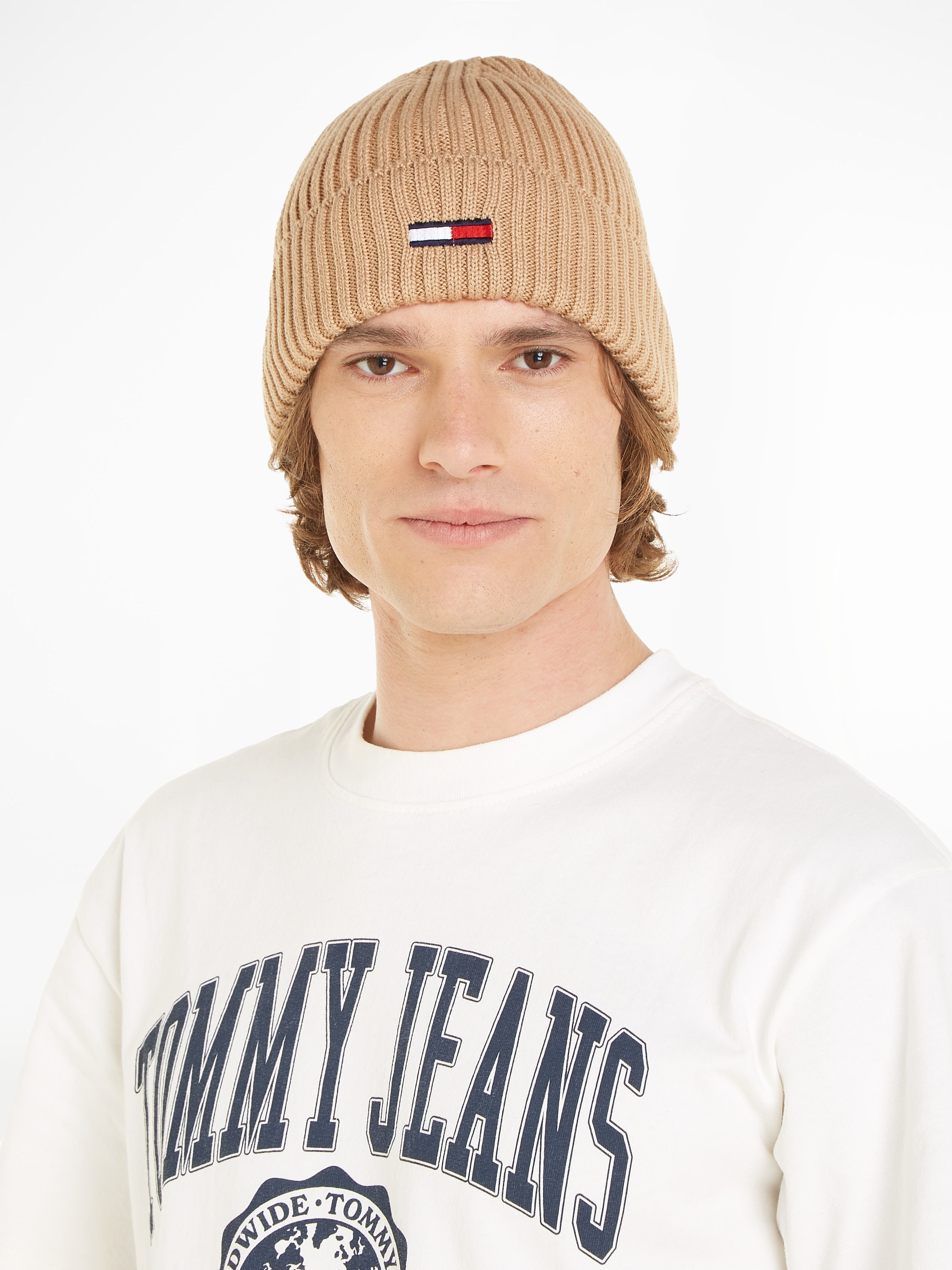 Tommy Jeans Strickmütze »TJM ELONGATED FLAG BEANIE«