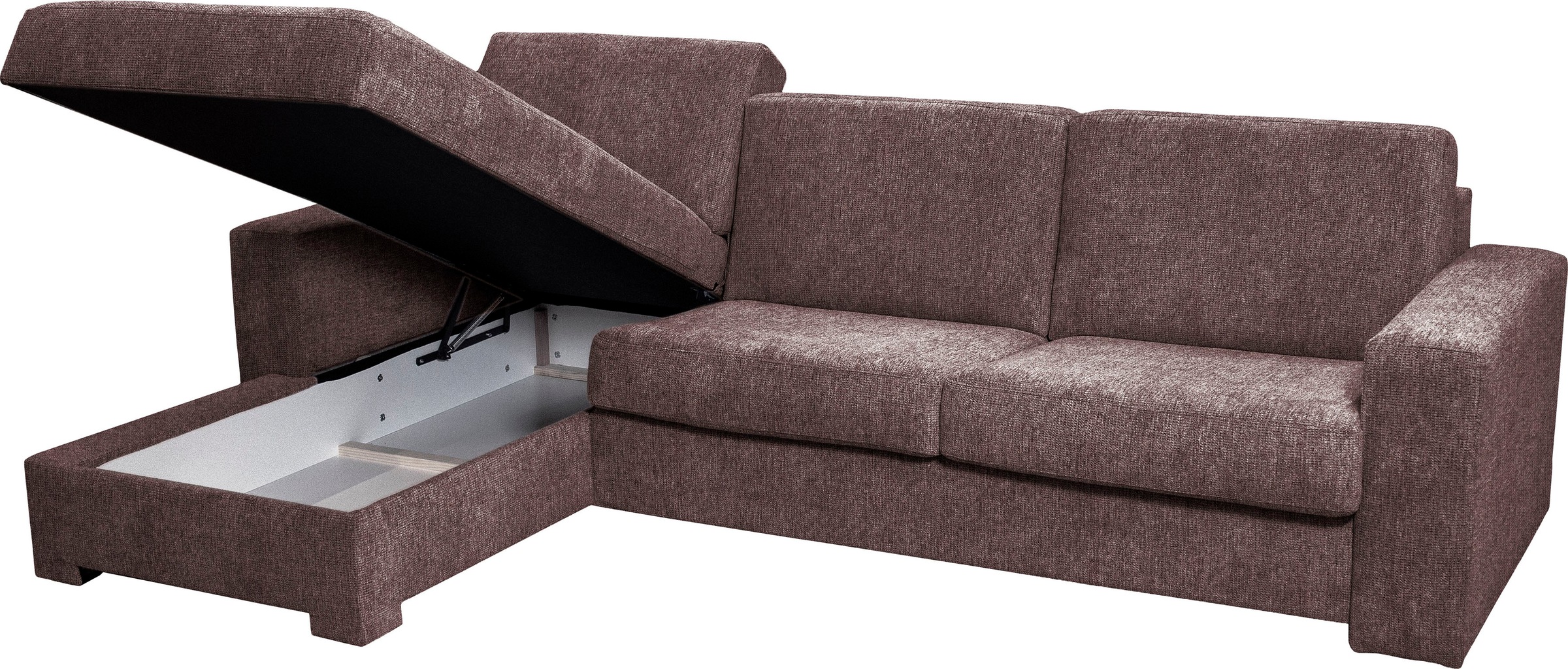 Home affaire Ecksofa »Roma "M" Matratzenhöhe 14 cm, Dauerschlaffunktion, mit Unterfederung,«, Liegemasse ca 143x198 cm, L-Form