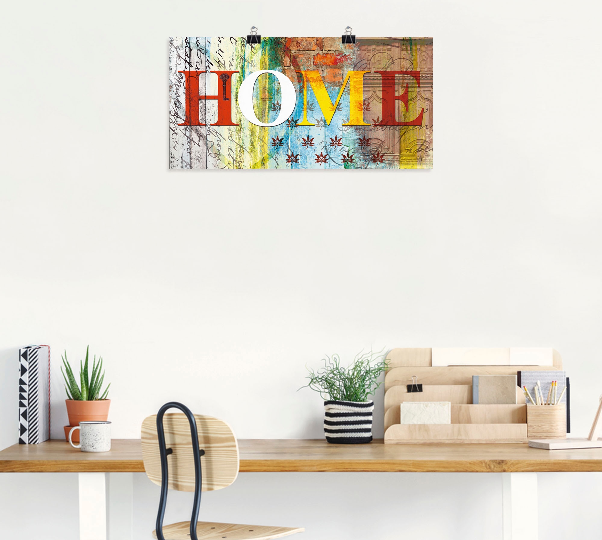 Artland Wandbild »Buntes Zuhause«, Sprüche & Texte, (1 St.), als Leinwandbild, Poster in verschied. Grössen