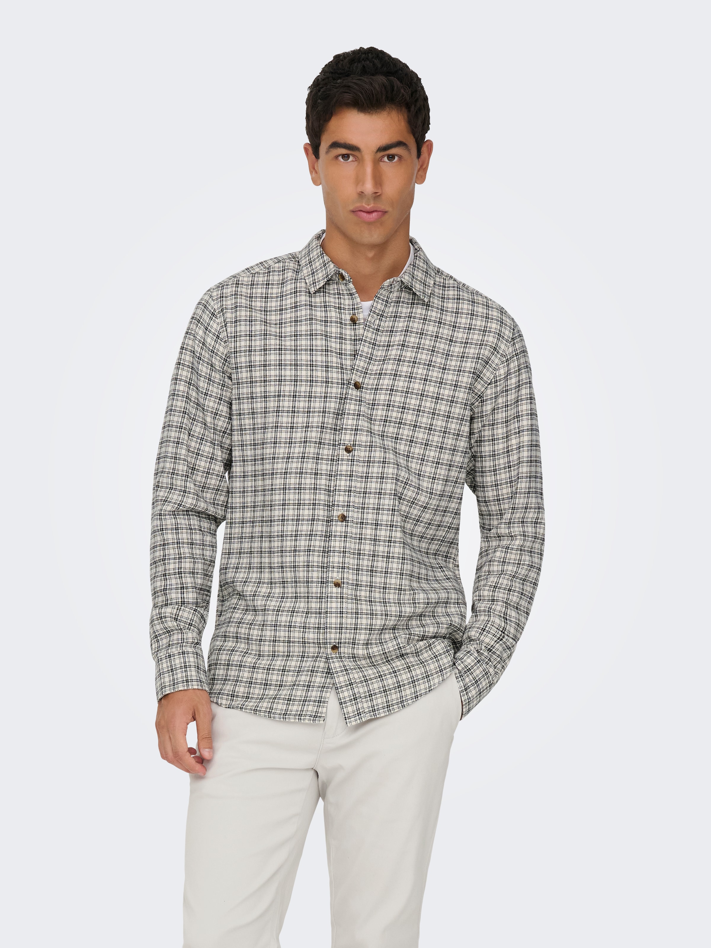 Image of ONLY & SONS Karohemd "GUDMUND LS CHECKED SHIRT" Baumwolle, slim fit