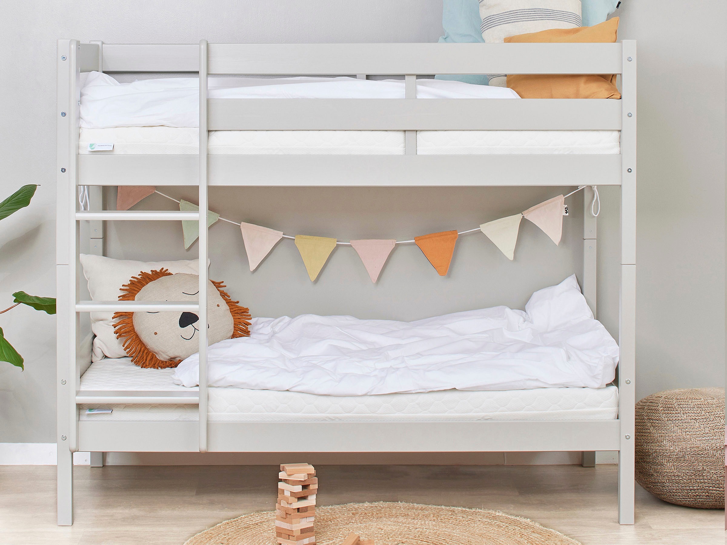 Hoppekids Lit superposé »ECO Comfort Kinderbett 90x200 oder 70x160 aus Massivholz in 4 Farben« TÜV, FSC und Nordisches Umweltzeichen – wahlweise mit Matratzen
