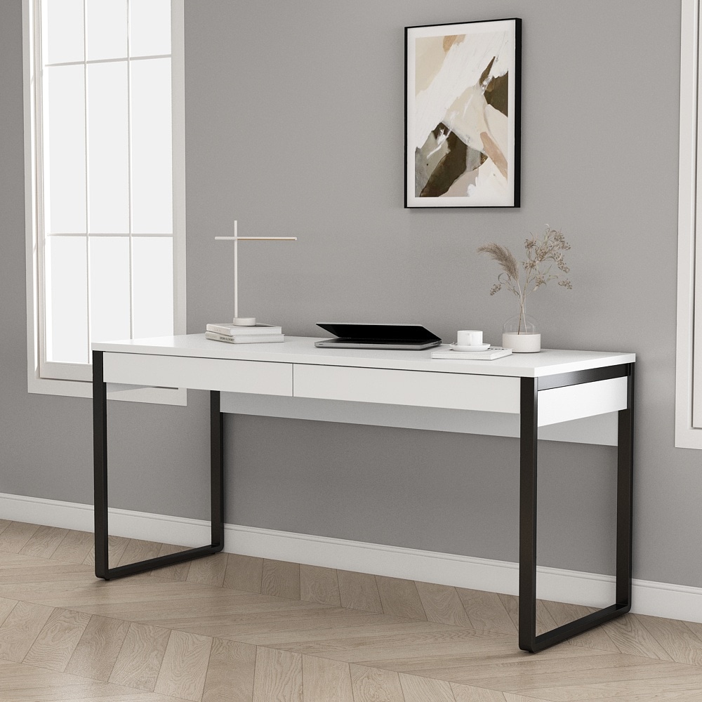 GOODproduct Bureau »Moid, Computertisch im modernen Design,« largeur 120/140/160 cm, avec pieds en métal et tiroir