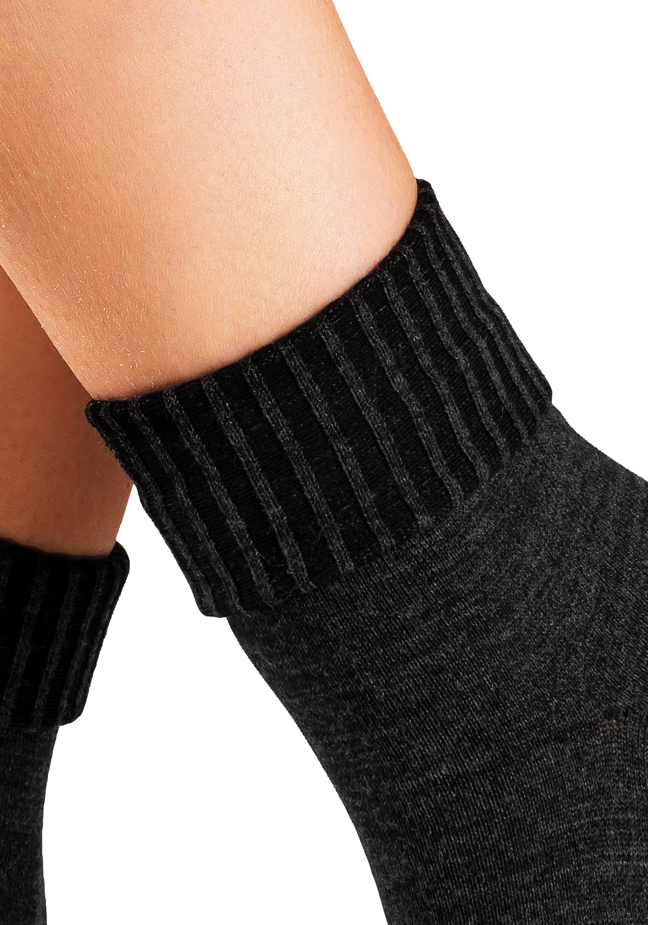 Lavana Umschlagsocken, (Packung, 3 Paar), fein gestrickt mit 53% Wolle