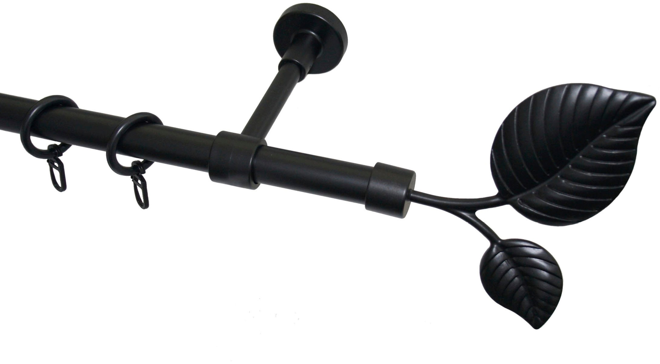 Image of GARESA Gardinenstange »LEAF«, 1 läufig-läufig, Wunschmasslänge, Vorhanggarnitur, einfache Montage, m. Stangenverbinder verlängerbar, Wandmontage, mit Ringe bei Ackermann Versand Schweiz