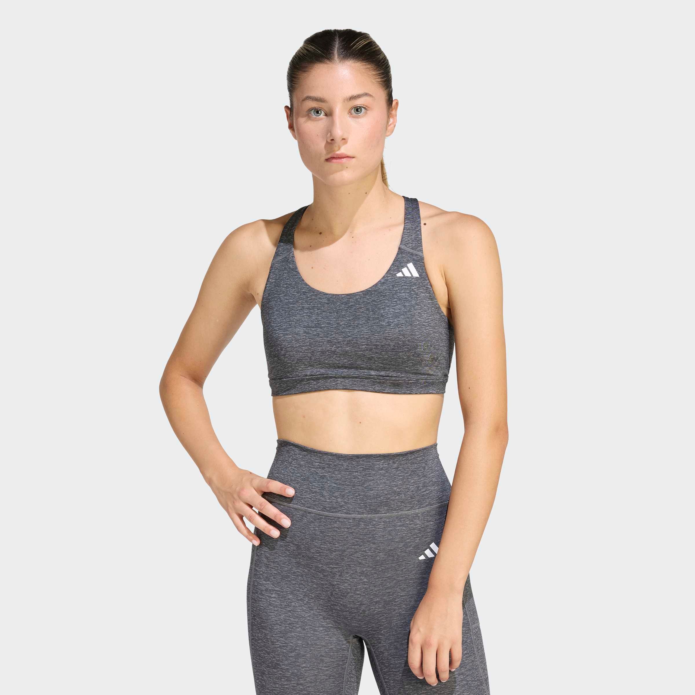 Image of adidas Performance Sport-BH "OPTIME ESSENTIALS WORKOUT HEATHER MEDIUM SUPPORT SPORT-BH" ohne Bügel, mit climacool Technologie, aus Polyester