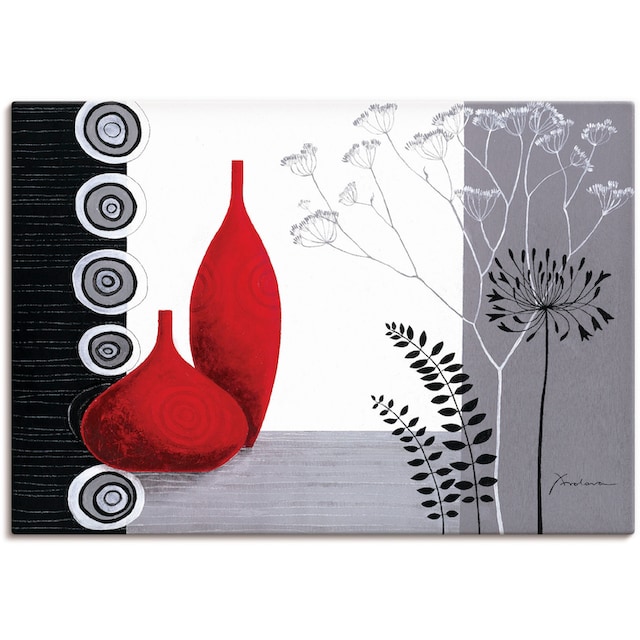 Artland Wandbild »Rote Vasen«, Vasen & Töpfe, (1 St.), als Alubild,  Leinwandbild, Wandaufkleber oder Poster in versch. Grössen jetzt kaufen