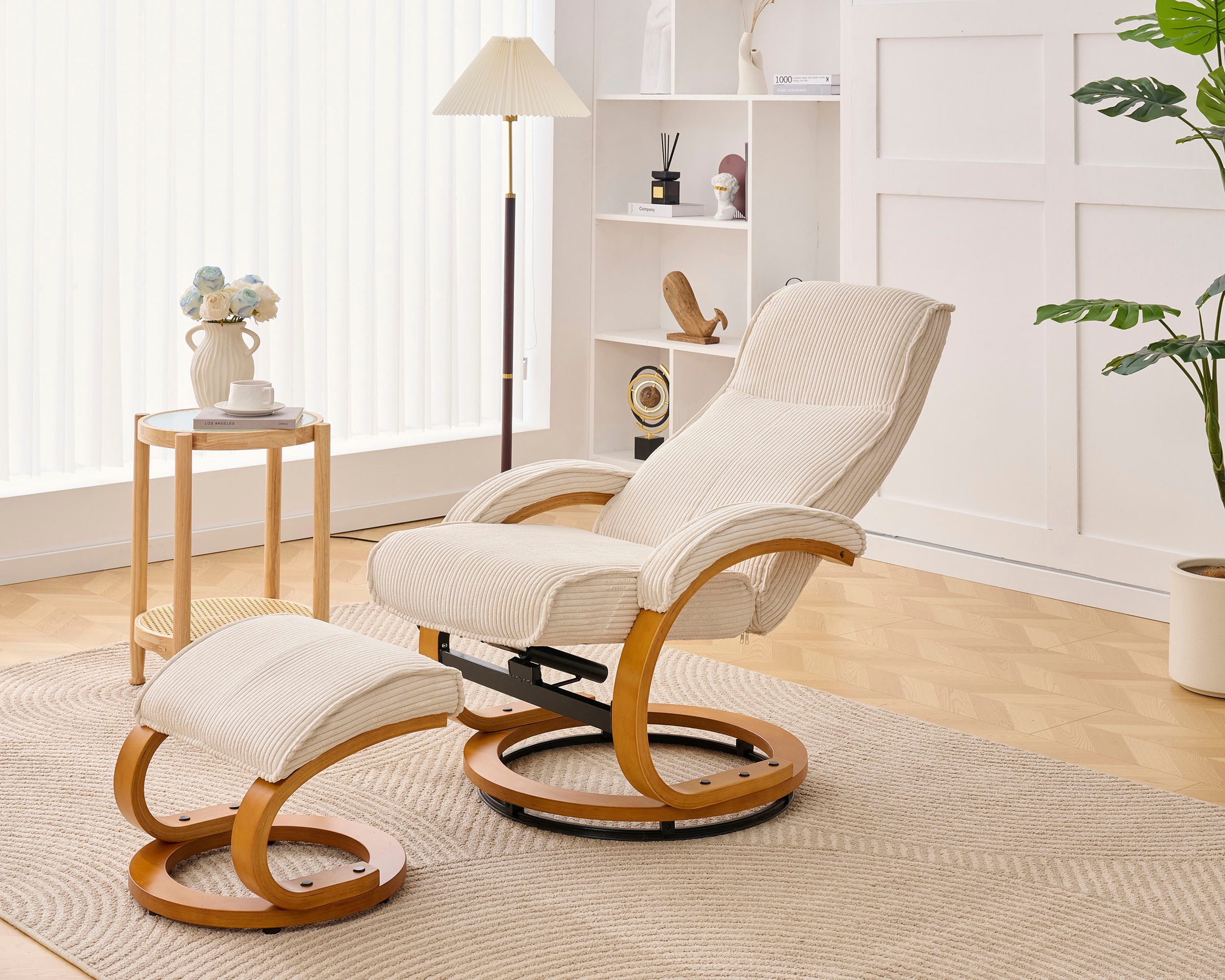 Home affaire Relaxsessel »mit Hocker PARIS neu: Cord - OTTO. Verlässliche Qualität.« bestehend aus Sessel und Hocker,  manuelle Relaxfunktion mit Drehfunktion, neu: Cord-Bezug