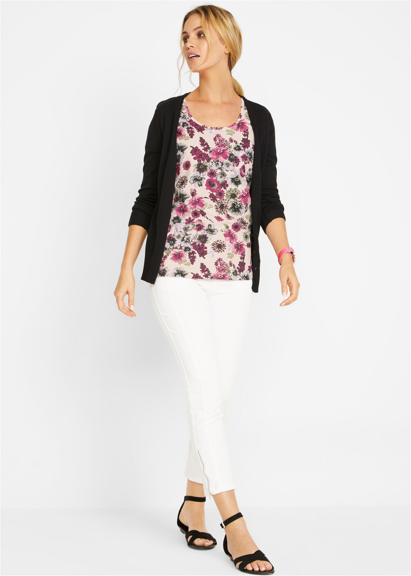 bonprix T-shirt Packung, 2 schmale Passform, Kurzarm, für Frühling und Sommer