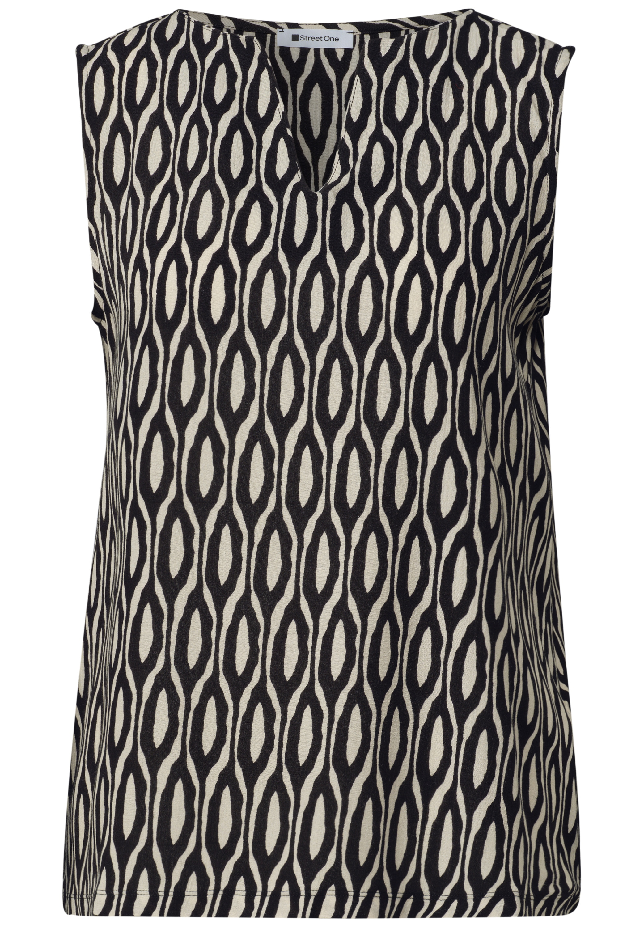 STREET ONE Haut de chemise Sommertop mit Strukturmix und Print