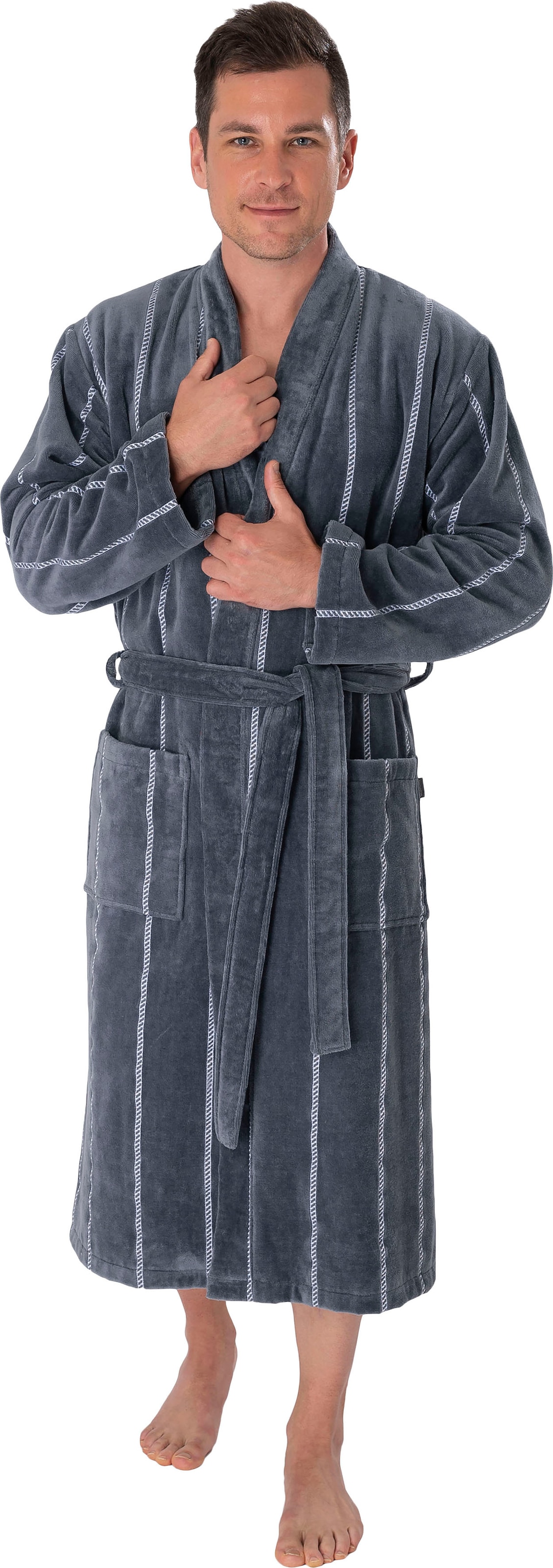 Wewo fashion Herrenbademantel »1607«, (1 St., mit Gürtel), mit Kimono-Kragen,... kaufen