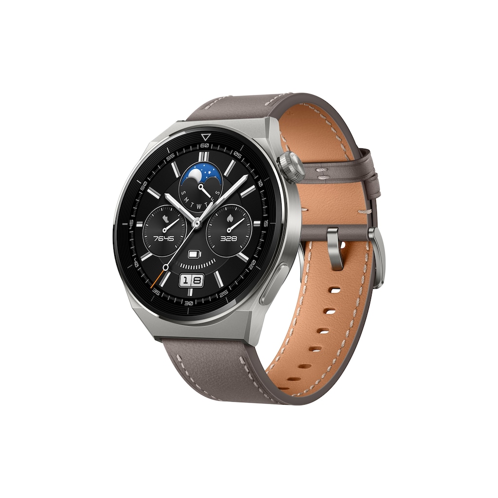 Huawei Smartwatch »GT3 Pro 46 mm Leather«, (Harmony OS)