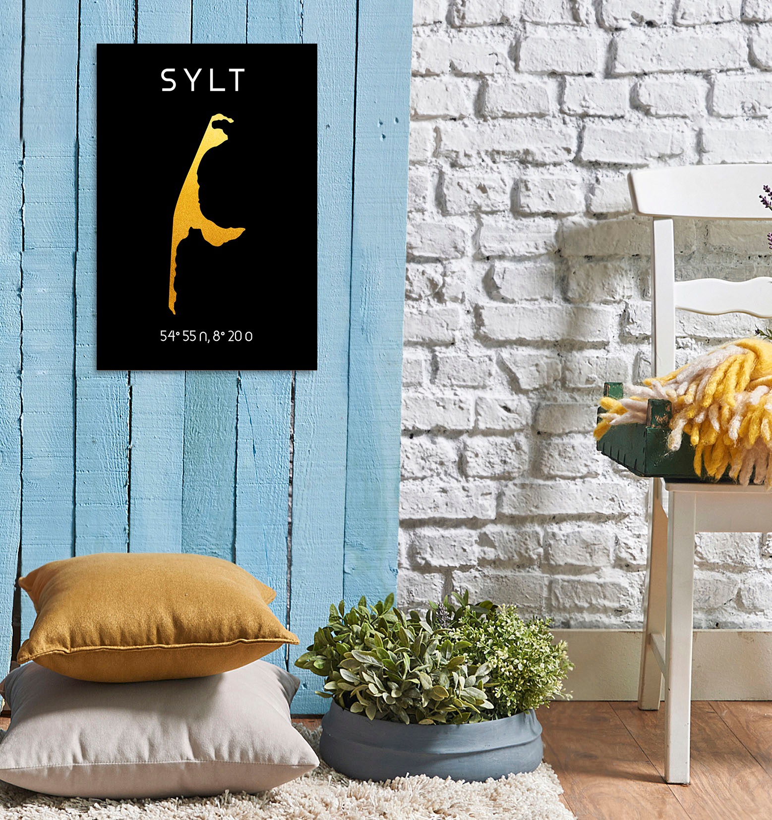 Image of queence Metallbild "Golden Sylt" 1 Stk. tlg. Stahlschilder