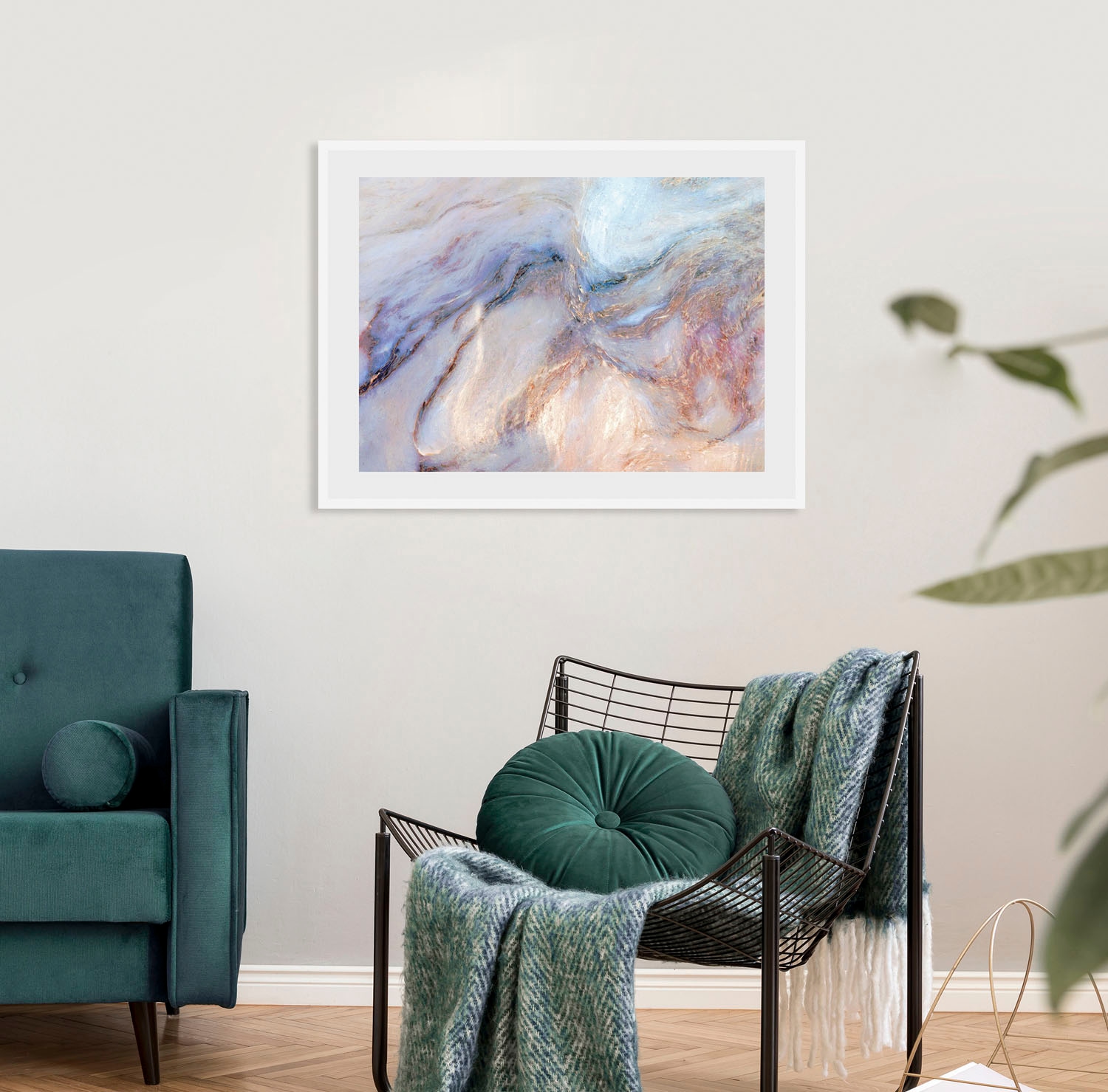 Image of queence Bild "Mandala" Abstrakt Gemälde Kunst Marmor 1 Stk. tlg. HD Premium Poster-Druck inkl. Holzrahmen