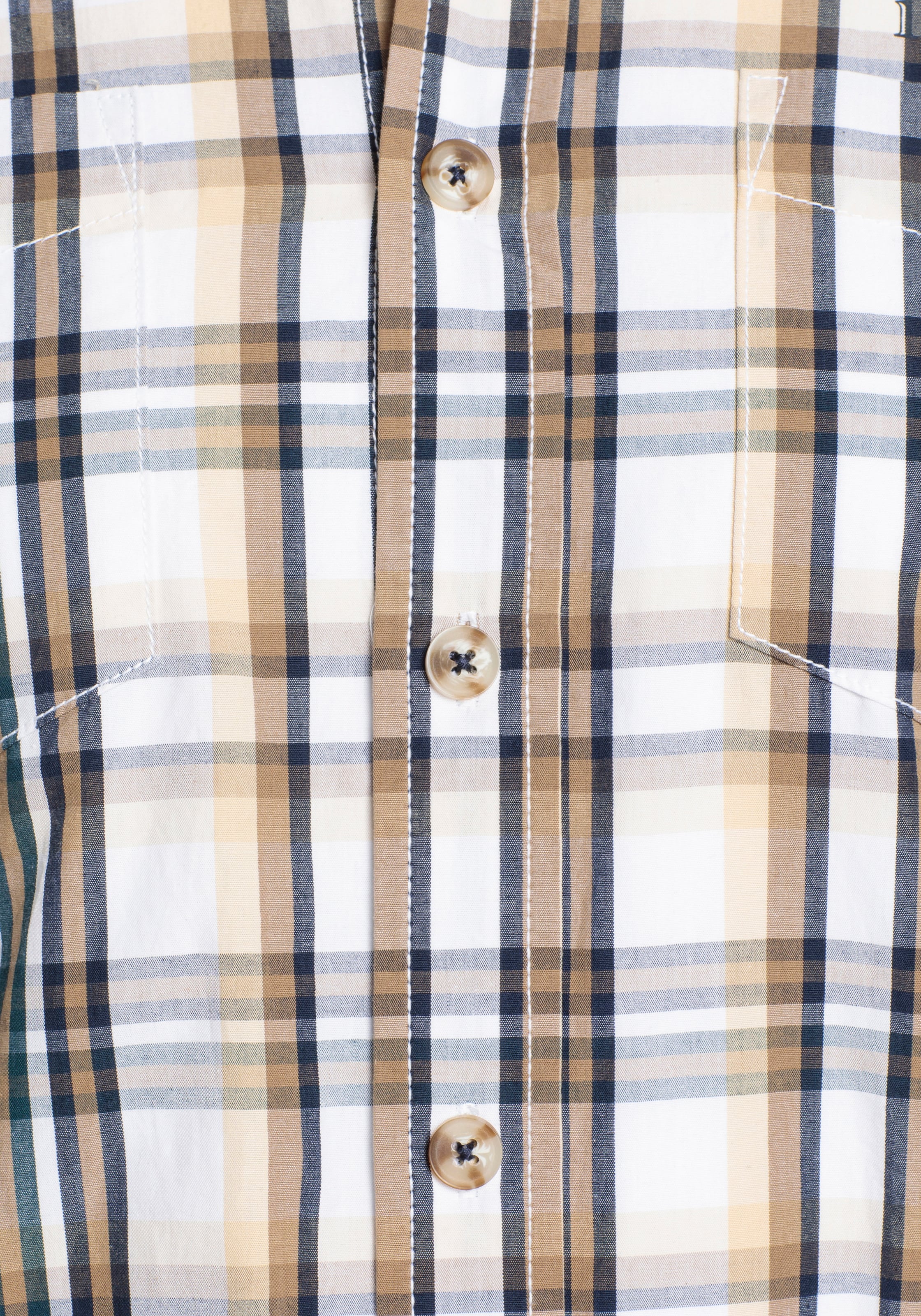 Man's World Kurzarmhemd, im Karomuster mit kleinem Brustprint