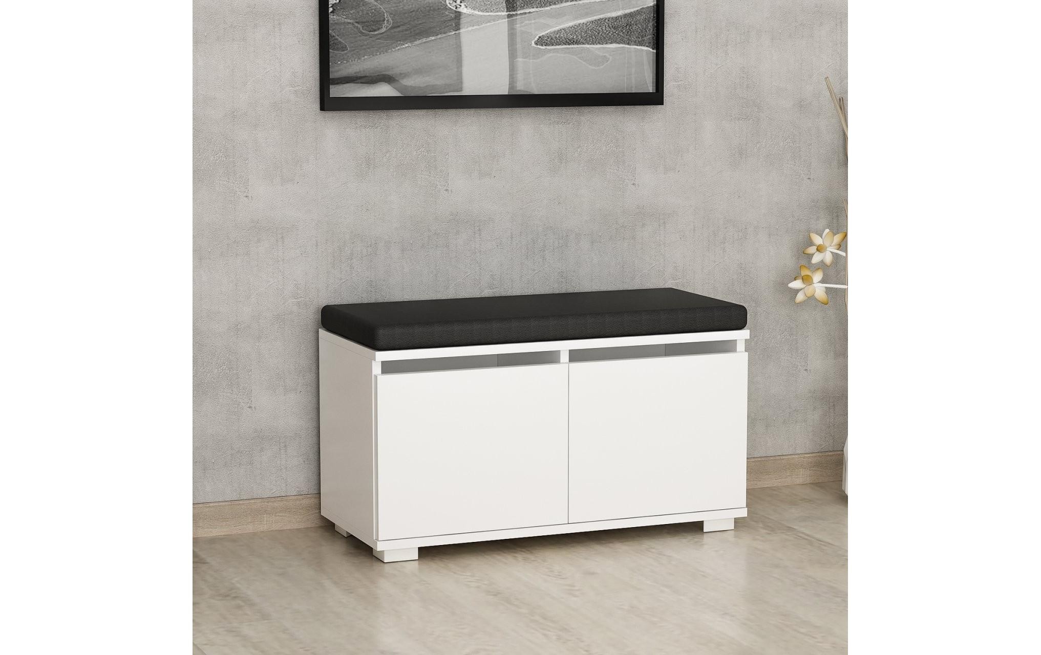 Schuhschrank »Woody Fashion Drago 80 x 42 x 35 cm, Weiss/Schwarz«