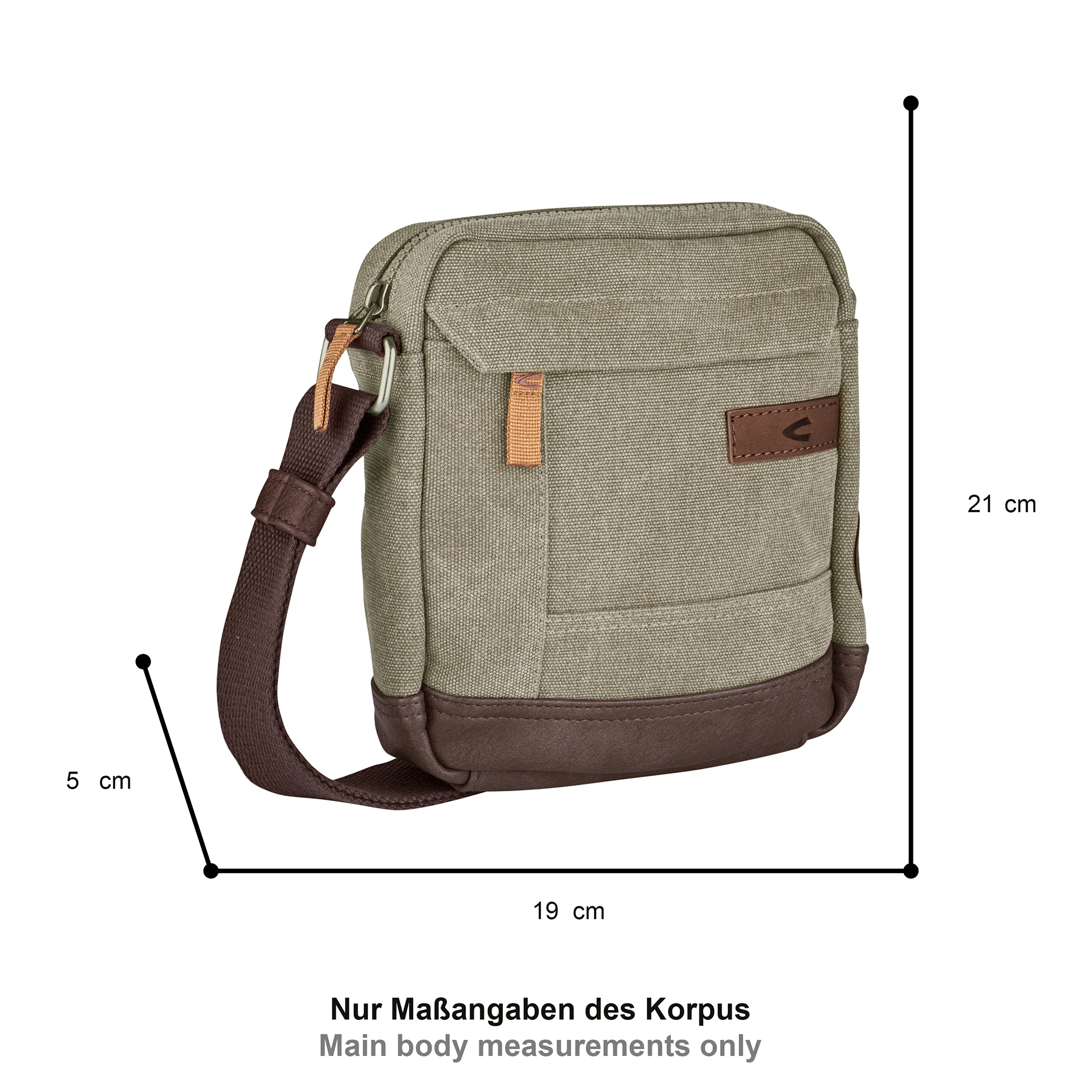 camel active Sac à bandoulière »Air« Canvas Modell aus weichem Lederimitat abgerundet mit Applikationen