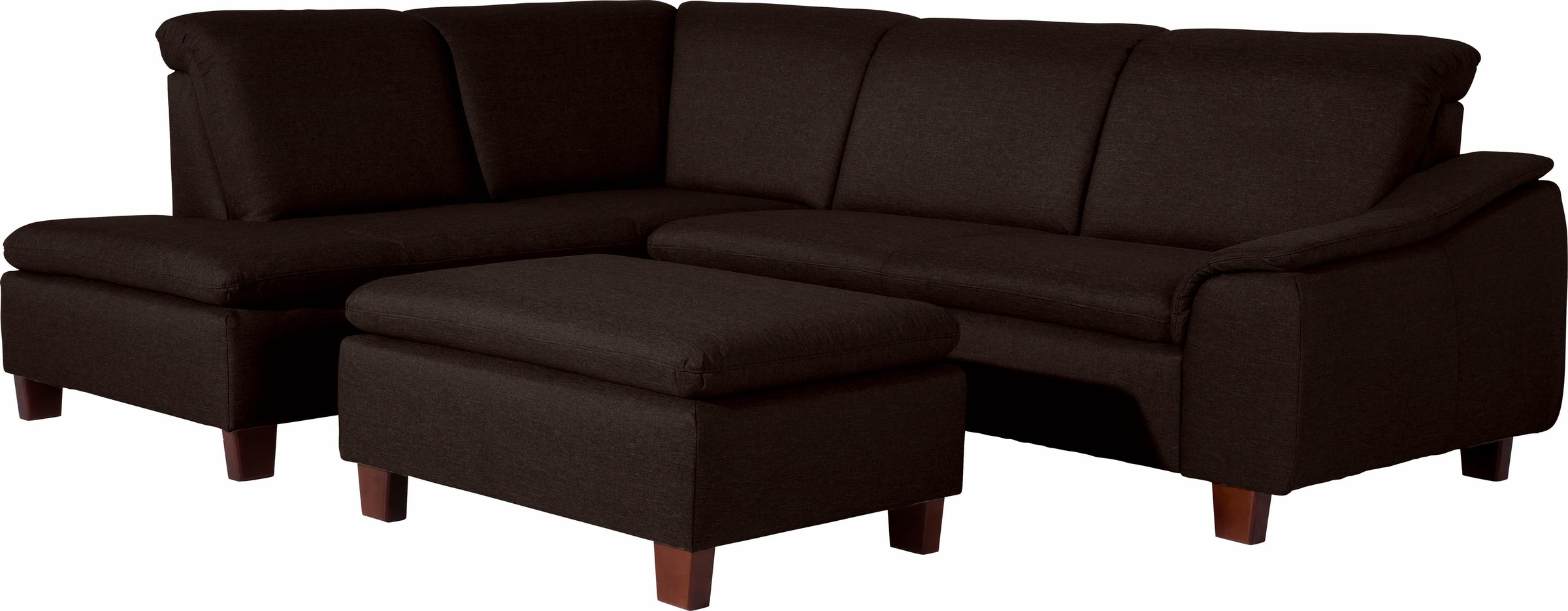 Max Winzer® Ecksofa »Alessio, aktuelle Mattenoptik, geschwungene Formensprache, bequem«, mit abgerundeter Rückenlehne, Ottomane wahlweise links oder rechts