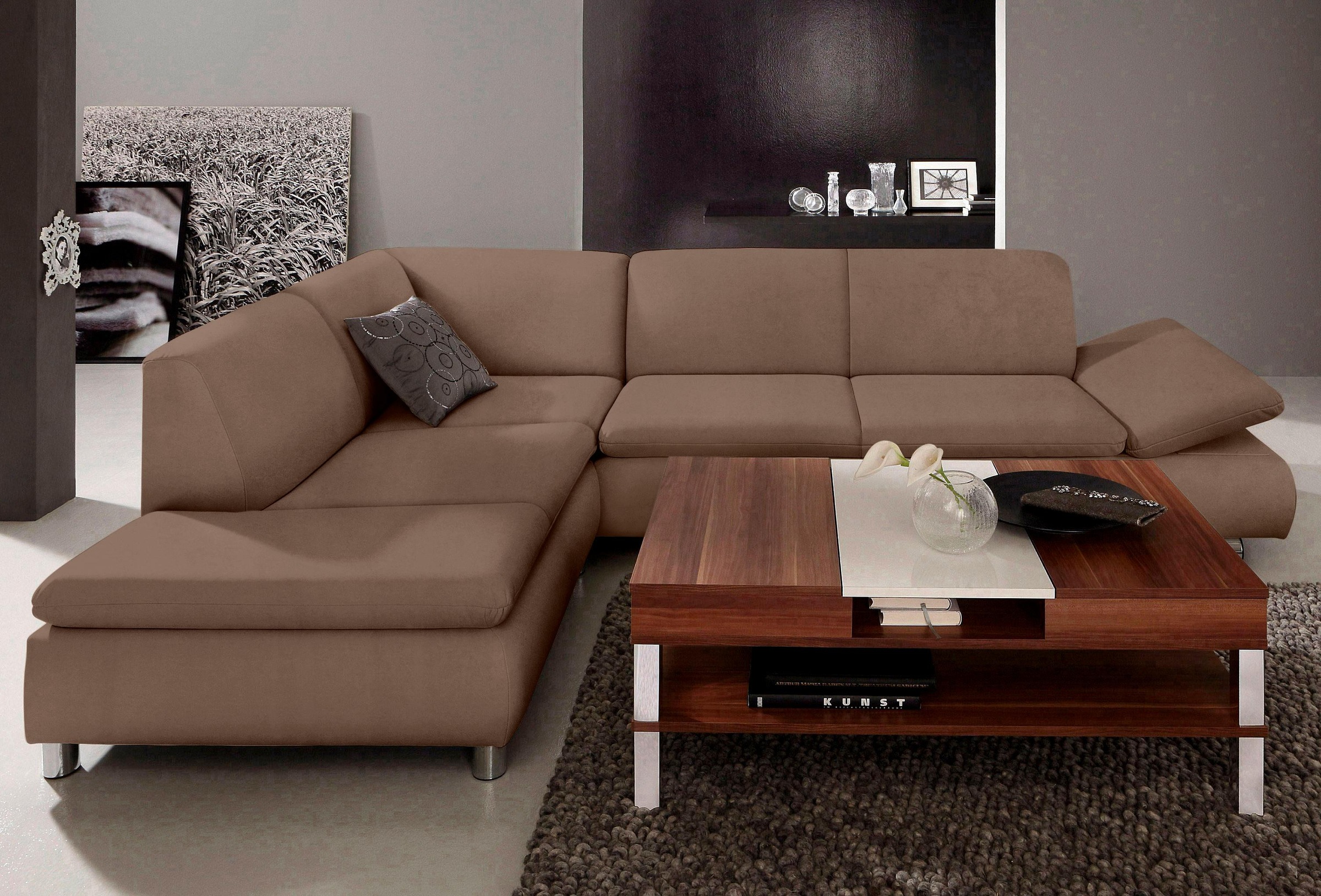Max Winzer® Ecksofa »Toulouse modern und bequem, aktuelles Design, hoher Sitzkomfort«, mit klappbaren Armlehnen, Breite 271 cm