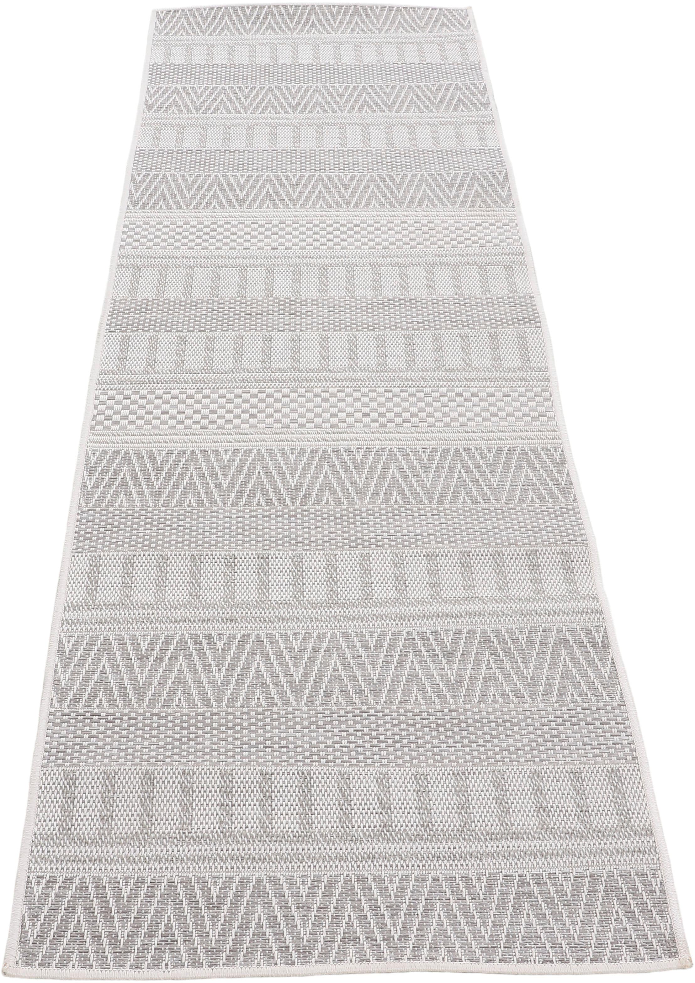 carpetfine Läufer »Boho 100«, rechteckig, 4 mm Höhe, robustes Flachgewebe, Sisal Optik, UV-beständig, Aussenbereich