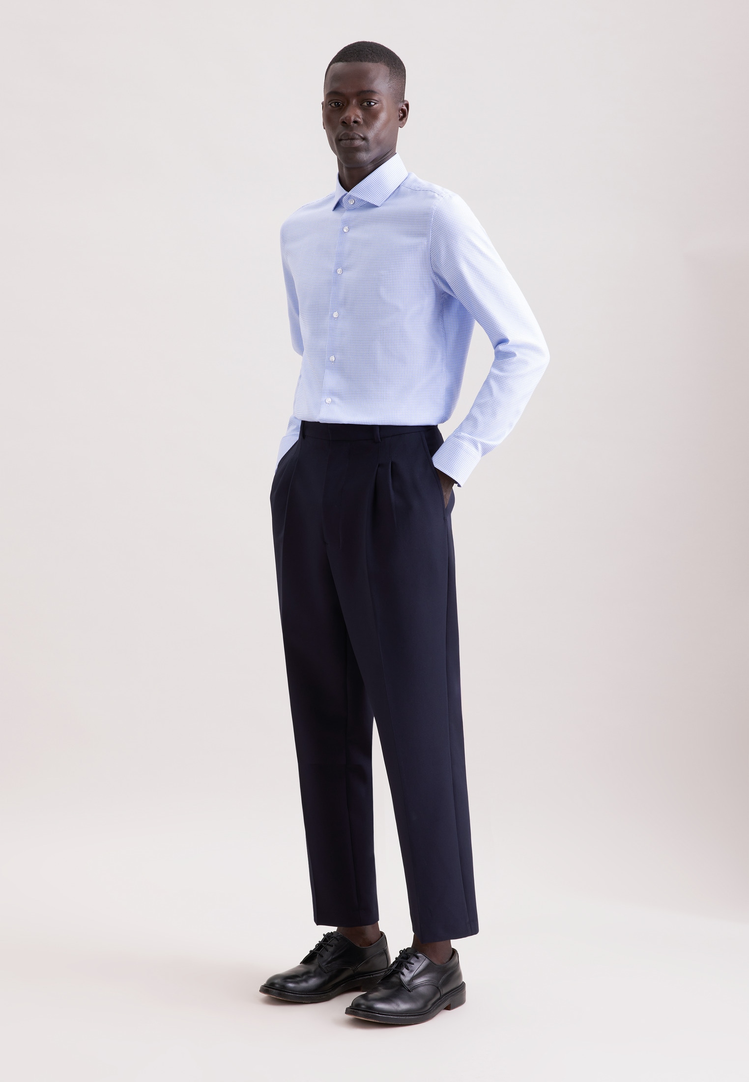 seidensticker Businesshemd »Schwarze Rose« Slim 1/1 Extra lang Kentkragen Struktur