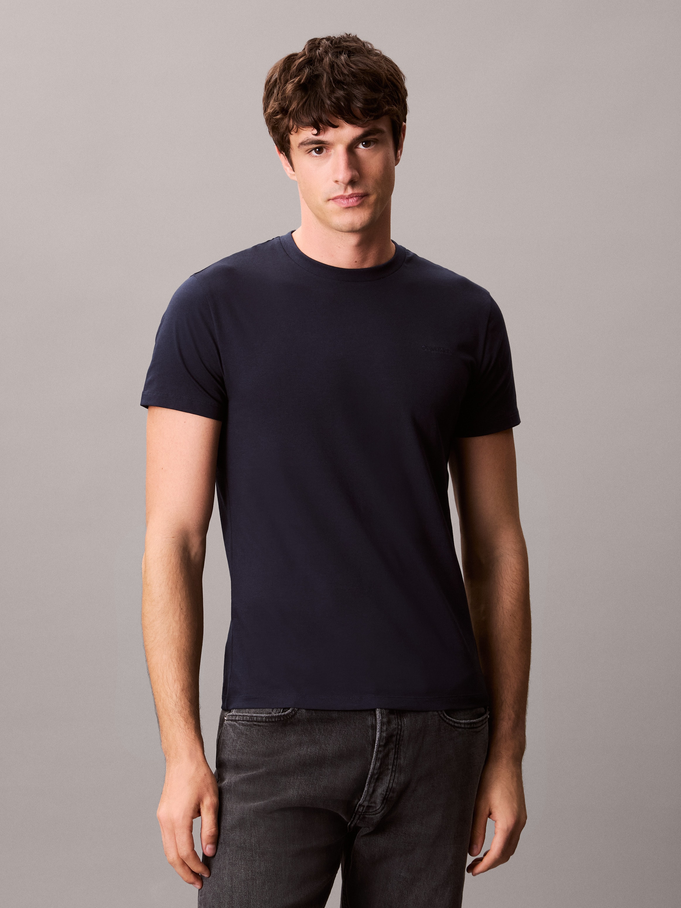 Calvin Klein T-Shirt »SS STRETCH COTTON SLIM TEE«, Mit Rundhalsausschnitt
