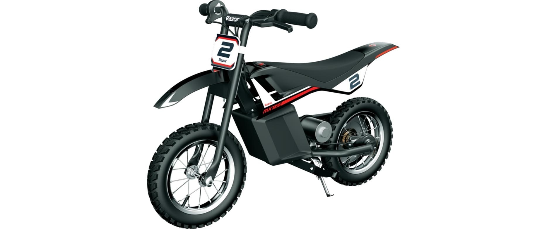 Razor Elektro-Kindermotorrad "Dirt Rocket MX125 Black + Decal kit (Lithium)" ab 7 Jahren bis 50 kg Kinder-E-Fahrzeug