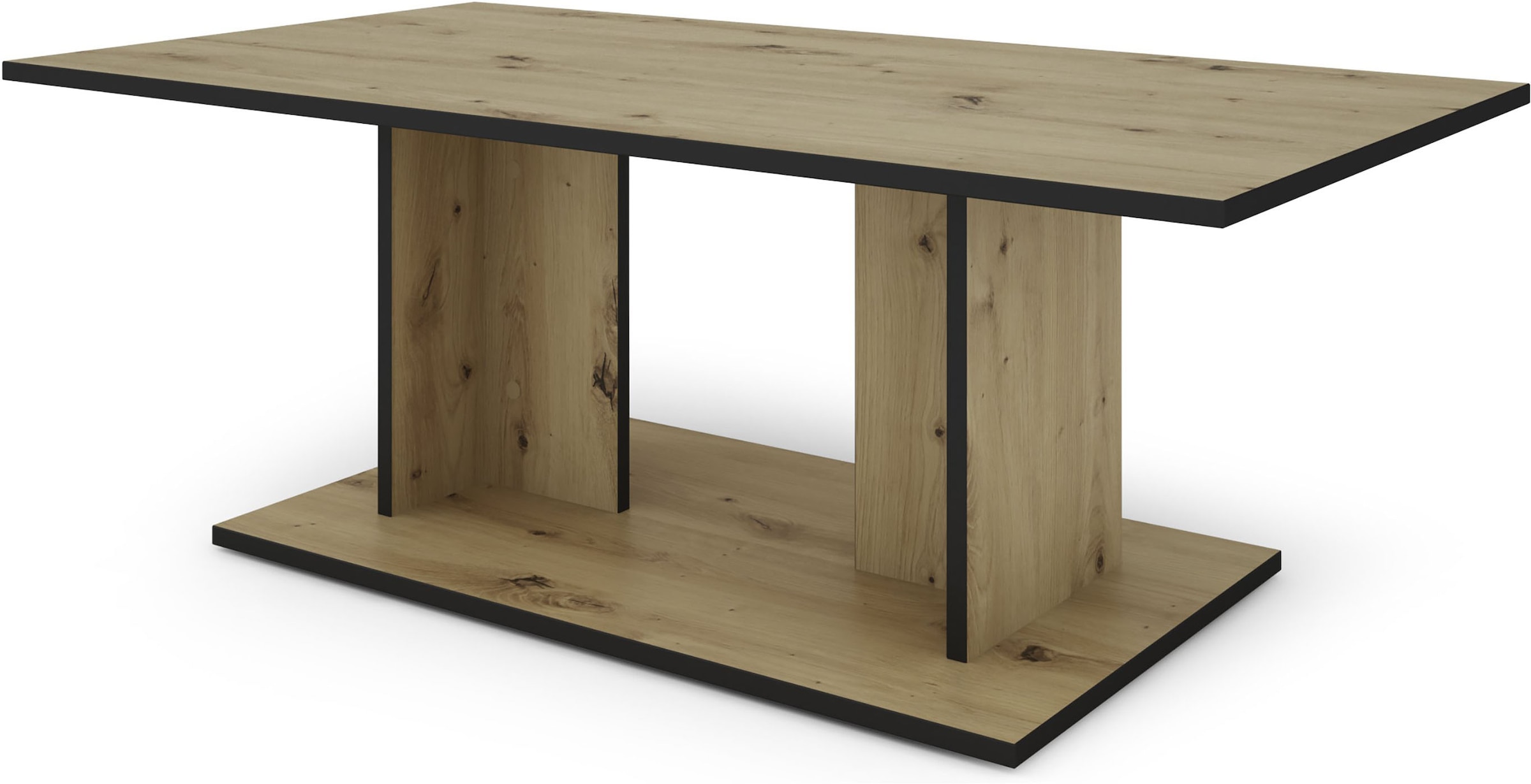 byLIVING Table basse »TOM« Aspect chêne ou blanc, bord noir, capacité de charge 40 kg, L : 110 cm