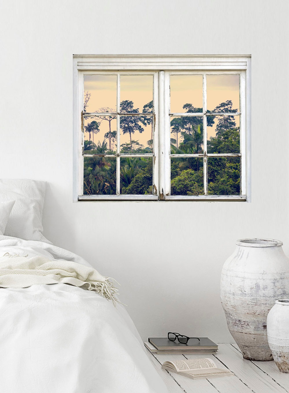 queence Wandsticker »Wald« Wandsticker, Wandbild, selbstklebend, 3D, Fenster