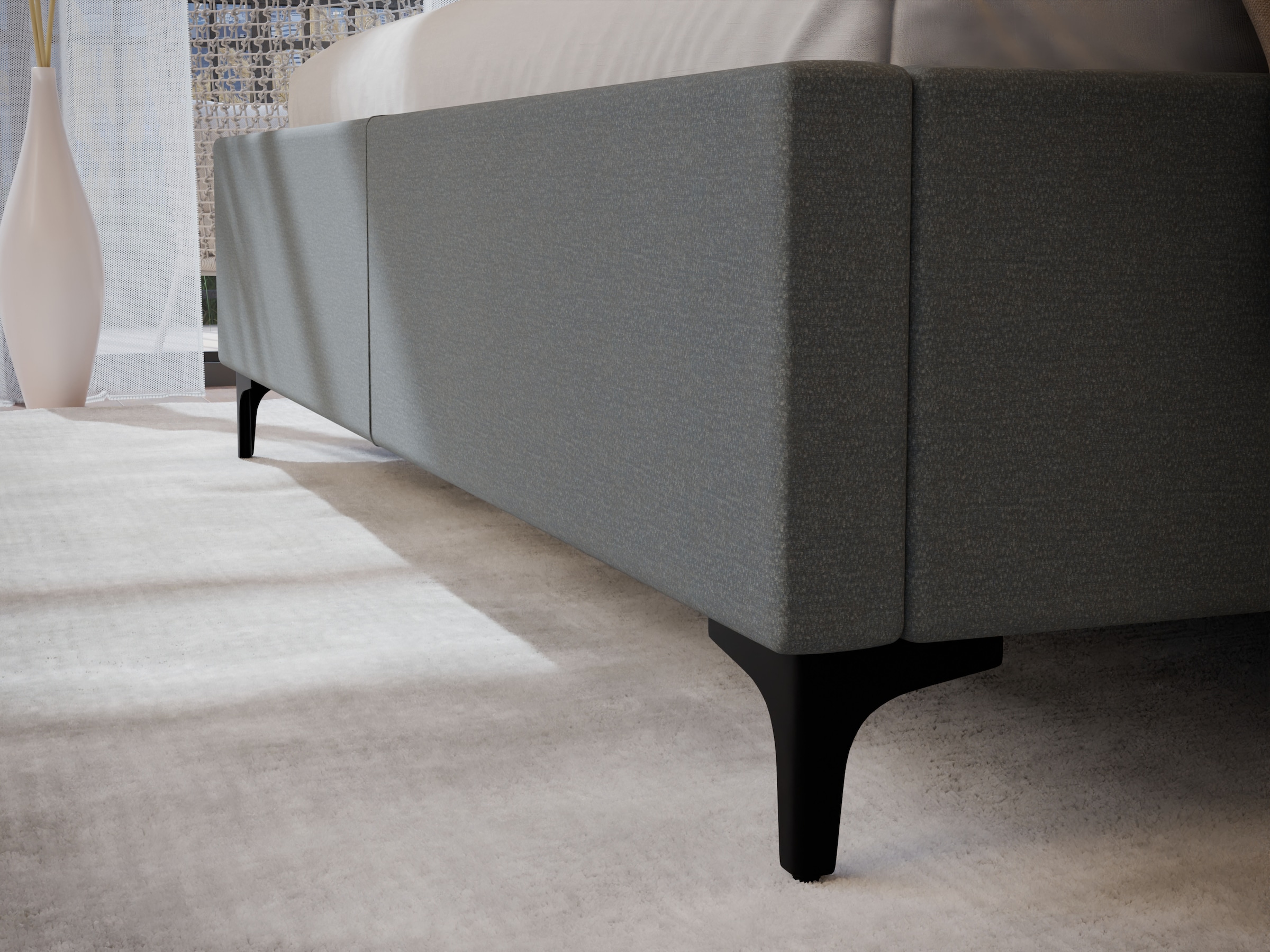 FORTE Lit rembourré »Helsingborg« incl. sommier à lattes, disponible en plusieurs couleurs