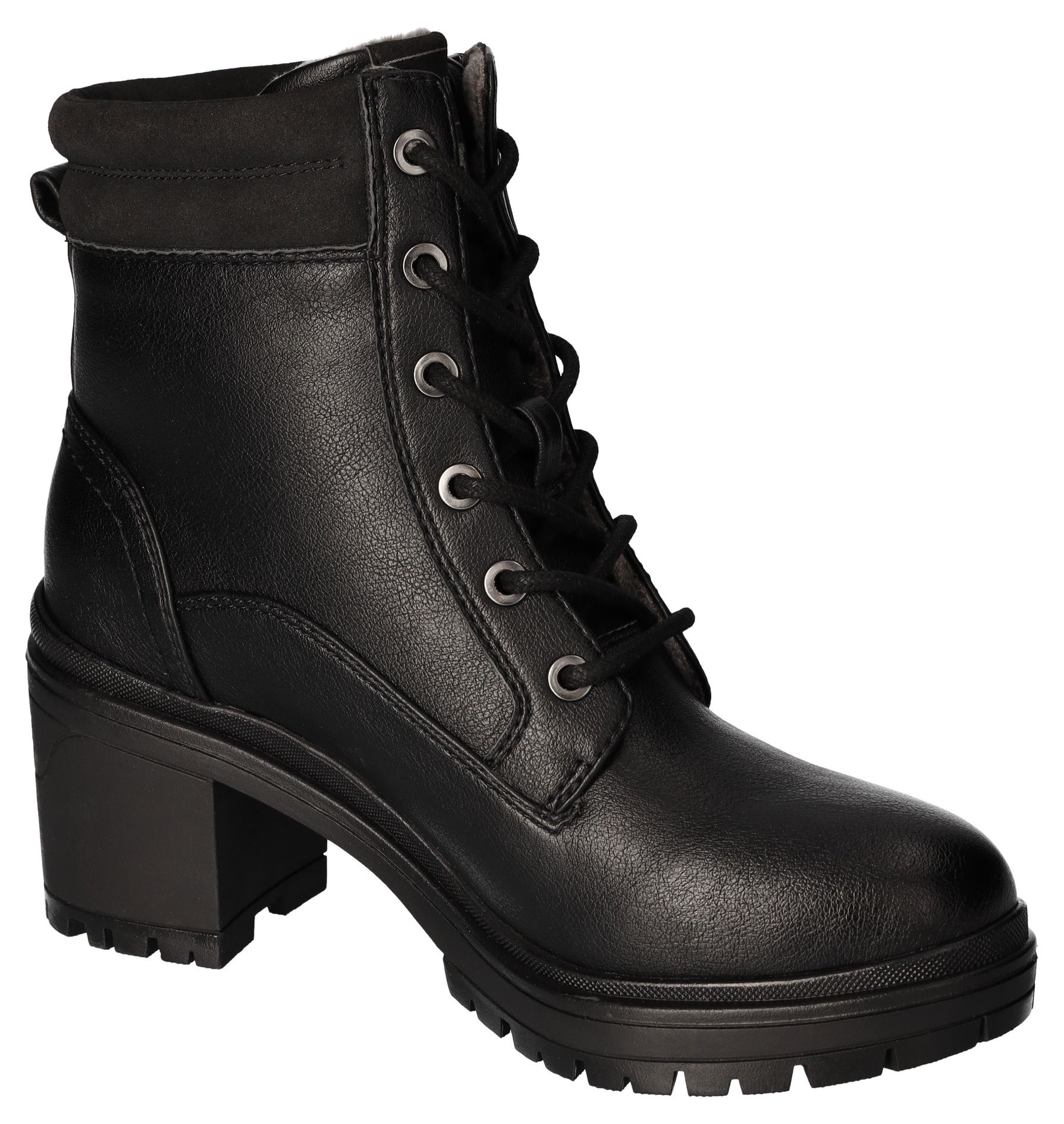Mustang Shoes Stiefelette, Schnürboots, Blockabsatz, Trachtenstiefelette mit Reissverschluss
