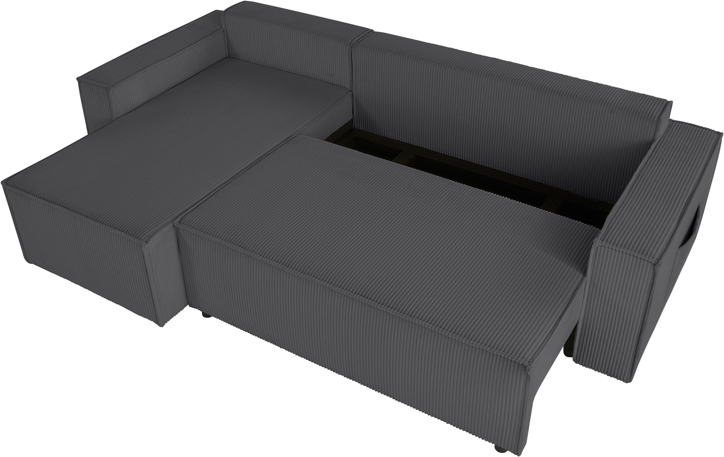GOODproduct Ecksofa »CASSI L-Form, 241cm - OTTO. Verlässliche Qualität.« Schlaffunktion (133/200) ,Bettkasten, Recamiere links/rechts, Cord