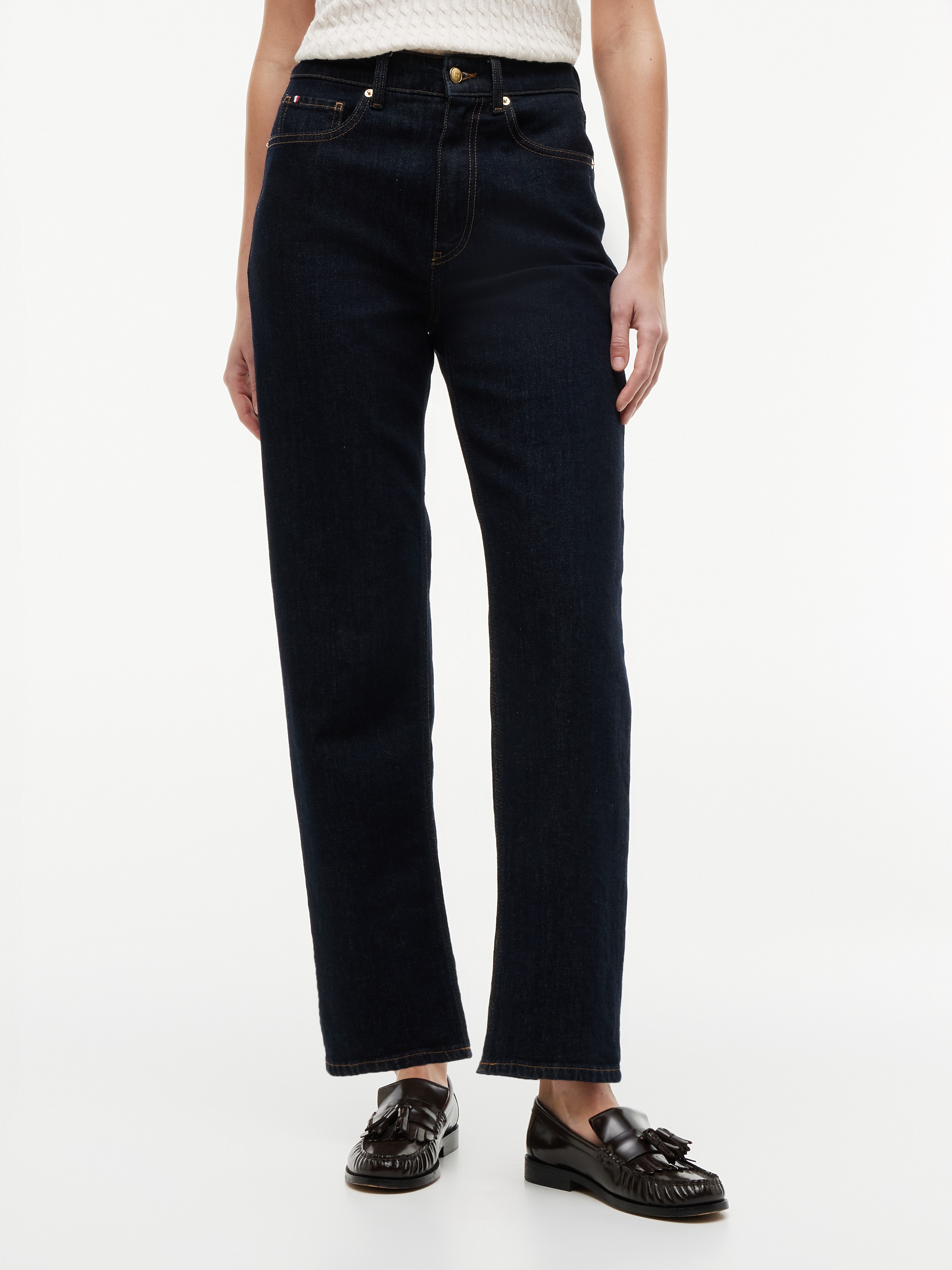 Image of Tommy Hilfiger High-waist-Jeans "TAPERED RINSE HW ANKLE" Baumwolle, knöchellang, high waist