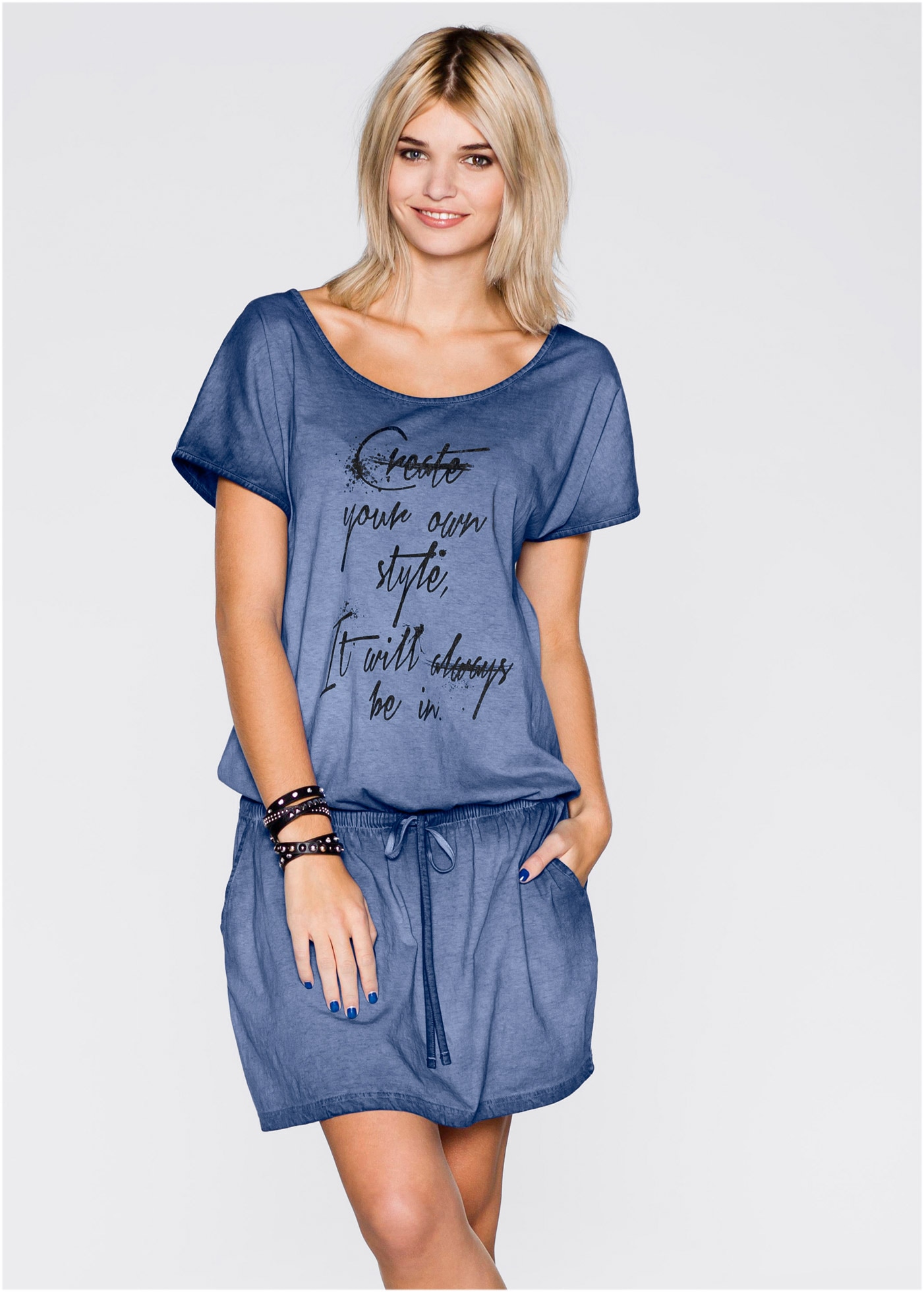 Image of bonprix Jerseykleid für einen trendigen Look, aus Baumwolle, bequeme Passform
