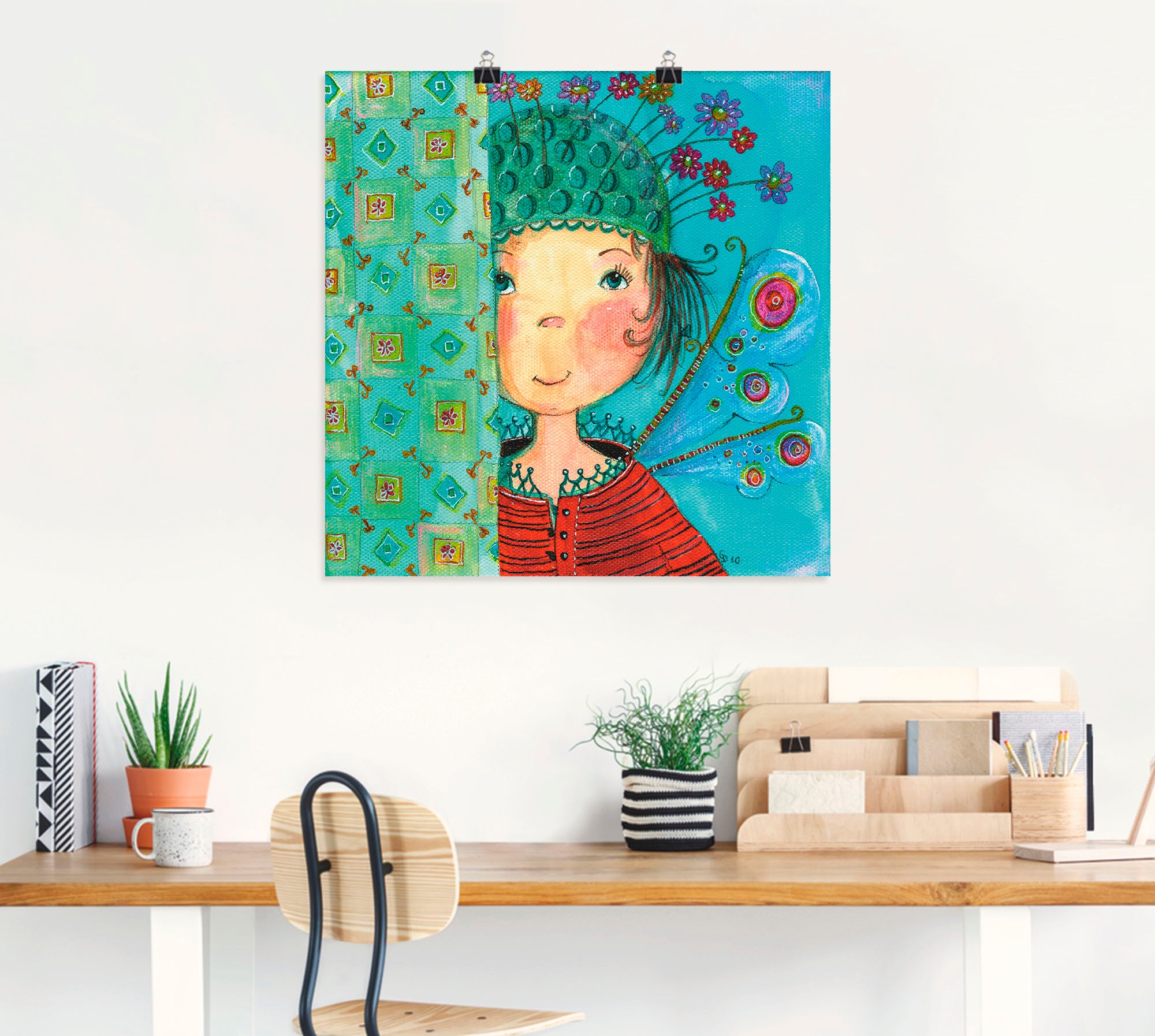 Artland Wandbild »Engelchen versteckt sich«, Kinder, (1 St.), als Leinwandbild, Poster in verschied. Grössen
