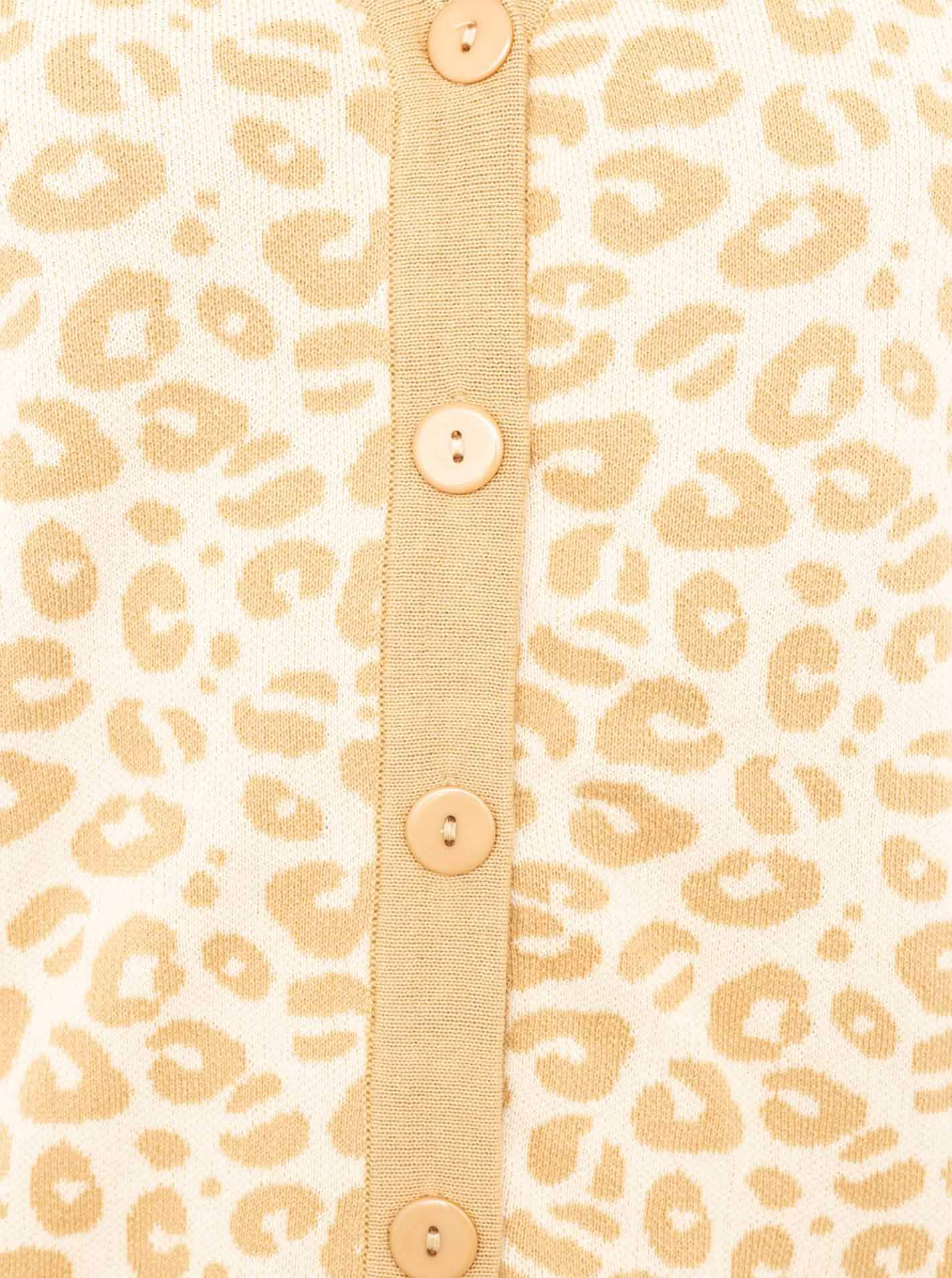 Zwillingsherz Veste en tricot »"Gestrickter-Leo"« mit Knöpfen, mit Leomuster aus reiner Baumwolle