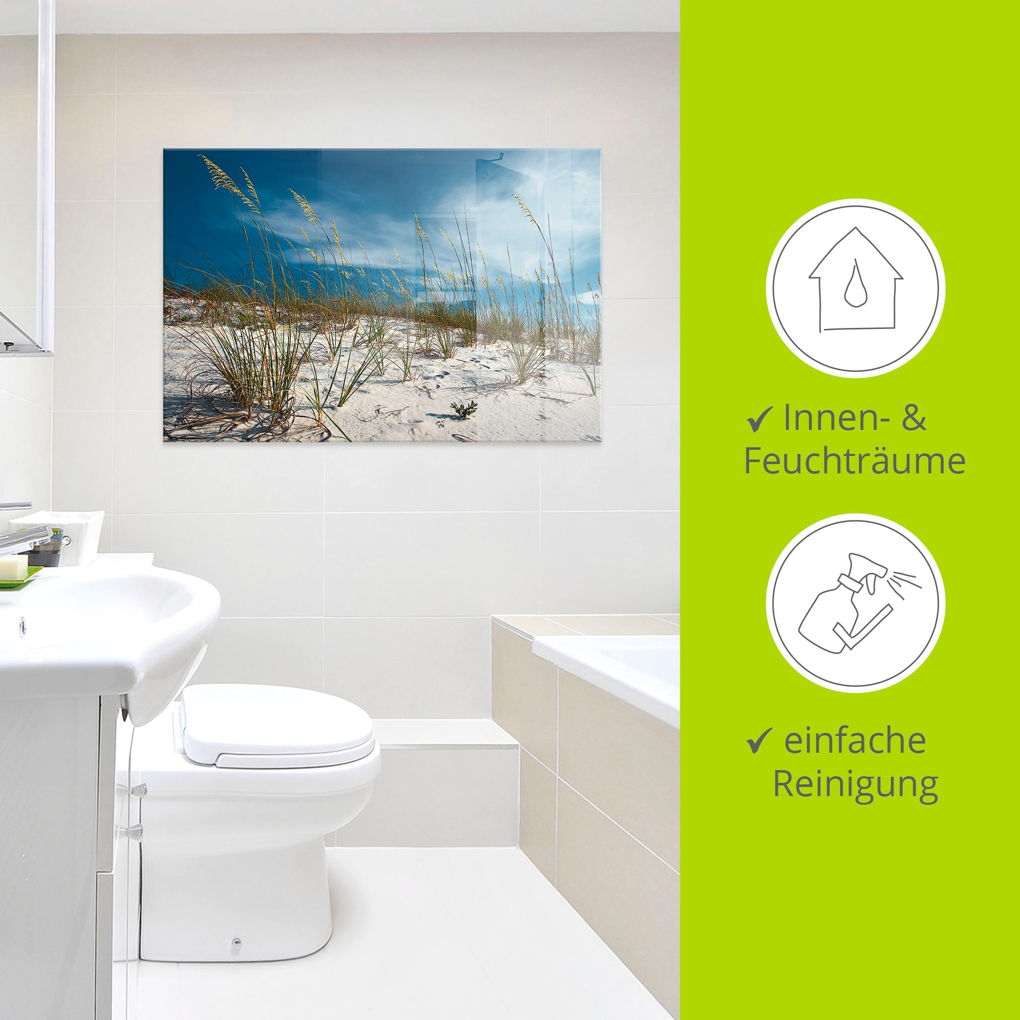 Artland Glasbild »Sanddüne und Gräser« Strand 1 Stk. tlg. in verschiedenen Grössen