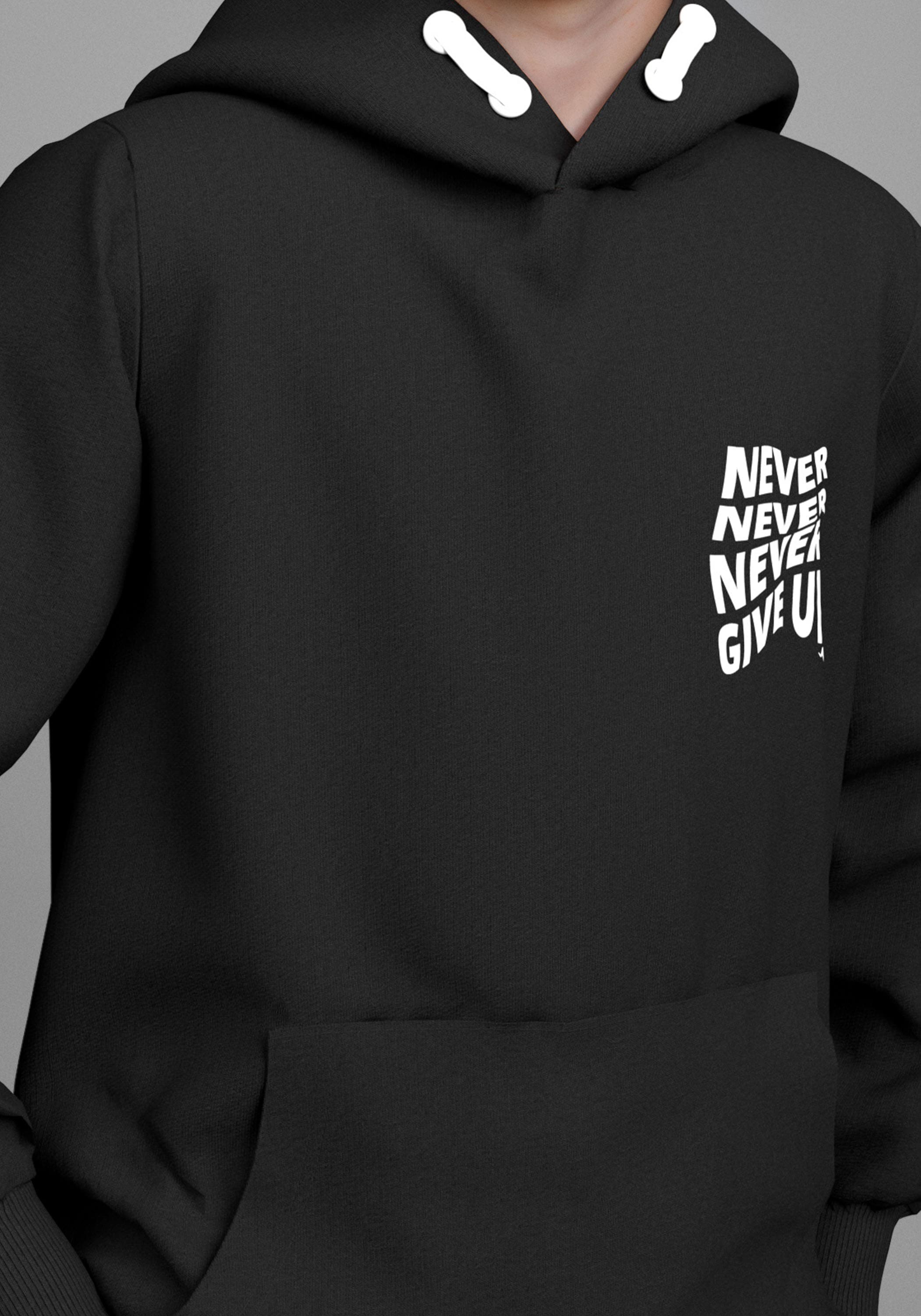 KangaROOS Kapuzensweatshirt »NEVER GIVE UP«, Sweatshirt mit grossem Rückendruck