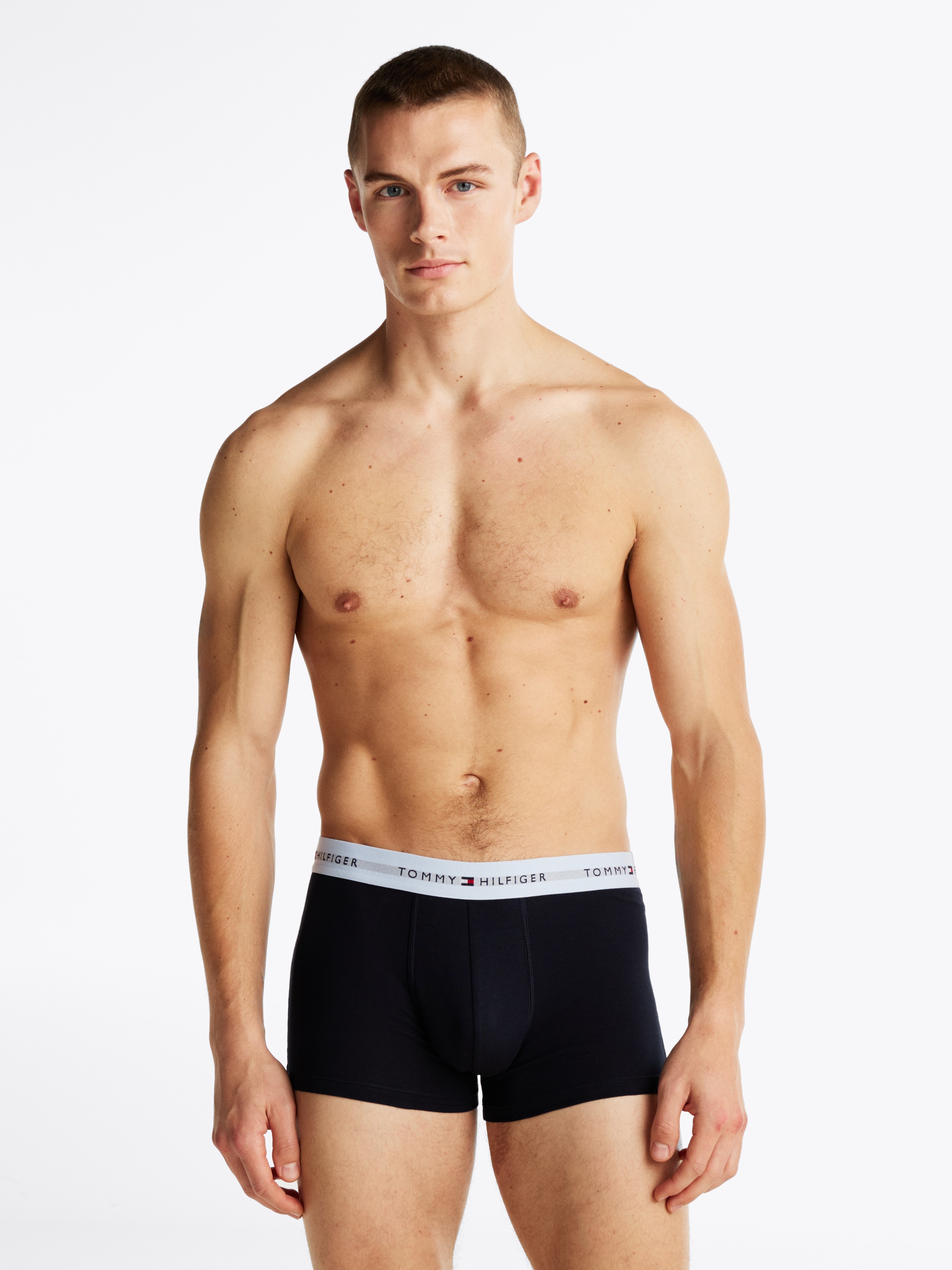 Tommy Hilfiger Underwear Trunk »3P WB TRUNK«, (Packung, 3 St., 3er-Pack), mit kontrastfarbenem Logobund