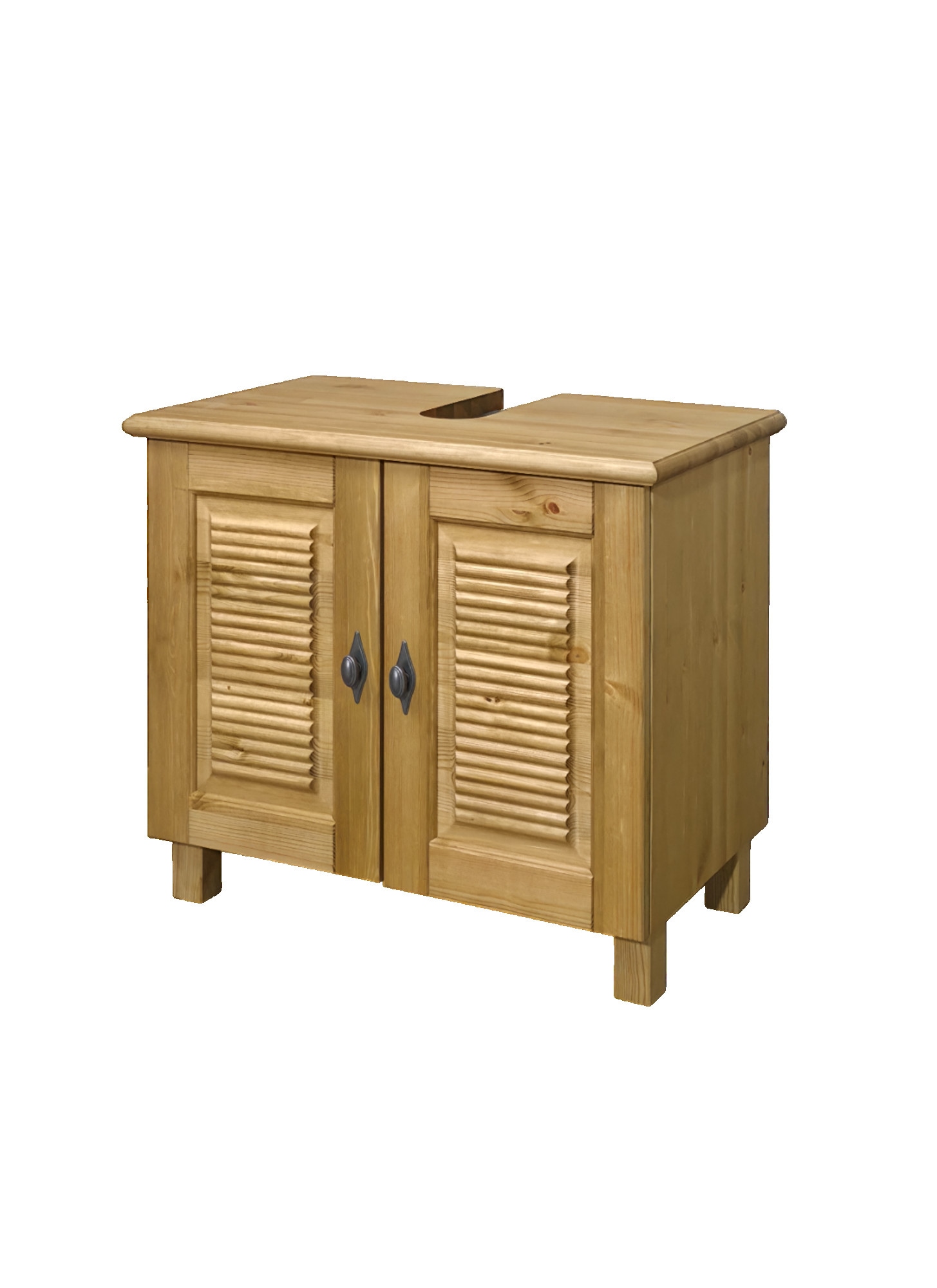 GOODproduct Waschbeckenunterschrank »Rauna« aus massiver Kiefer, Breite 64 cm, Rillenoptik, made in EU